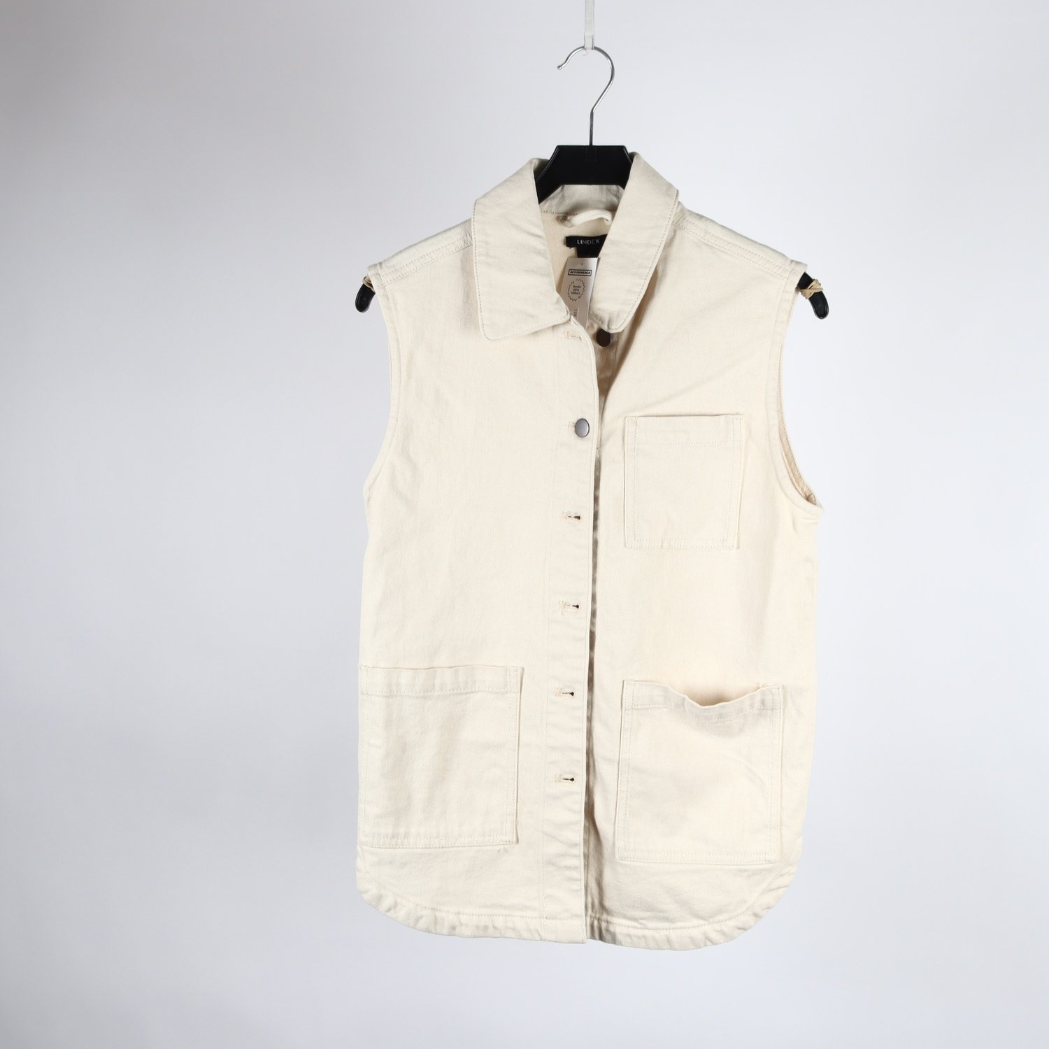 Väst, Lindex, offwhite, jeans, stl. S
