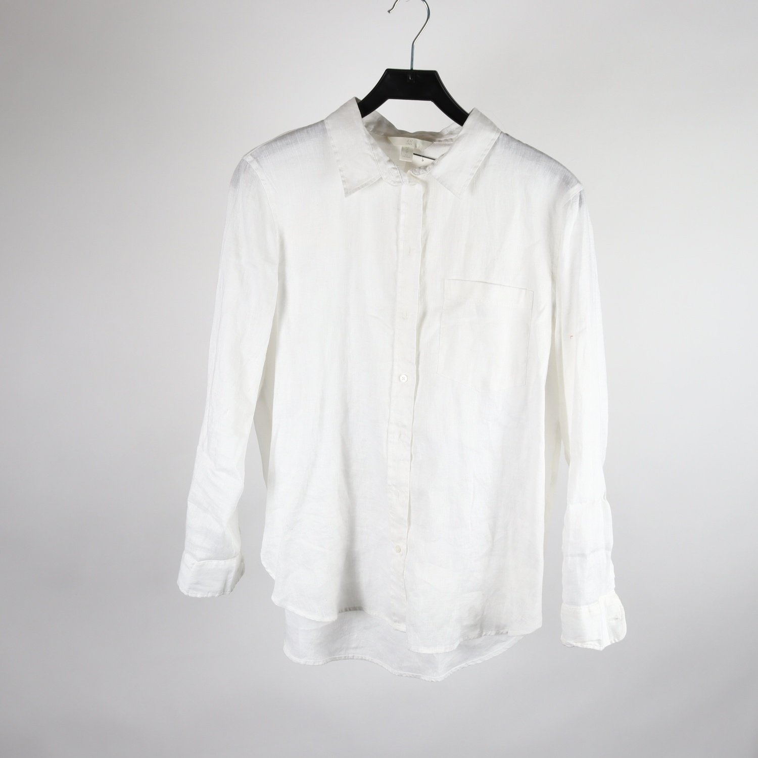 Blus, H&M, vit, lin, stl. M