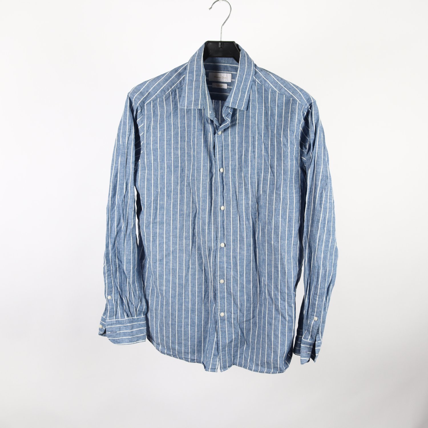 Skjorta, Massimo Dutti, blå, vit, randig, stl. L