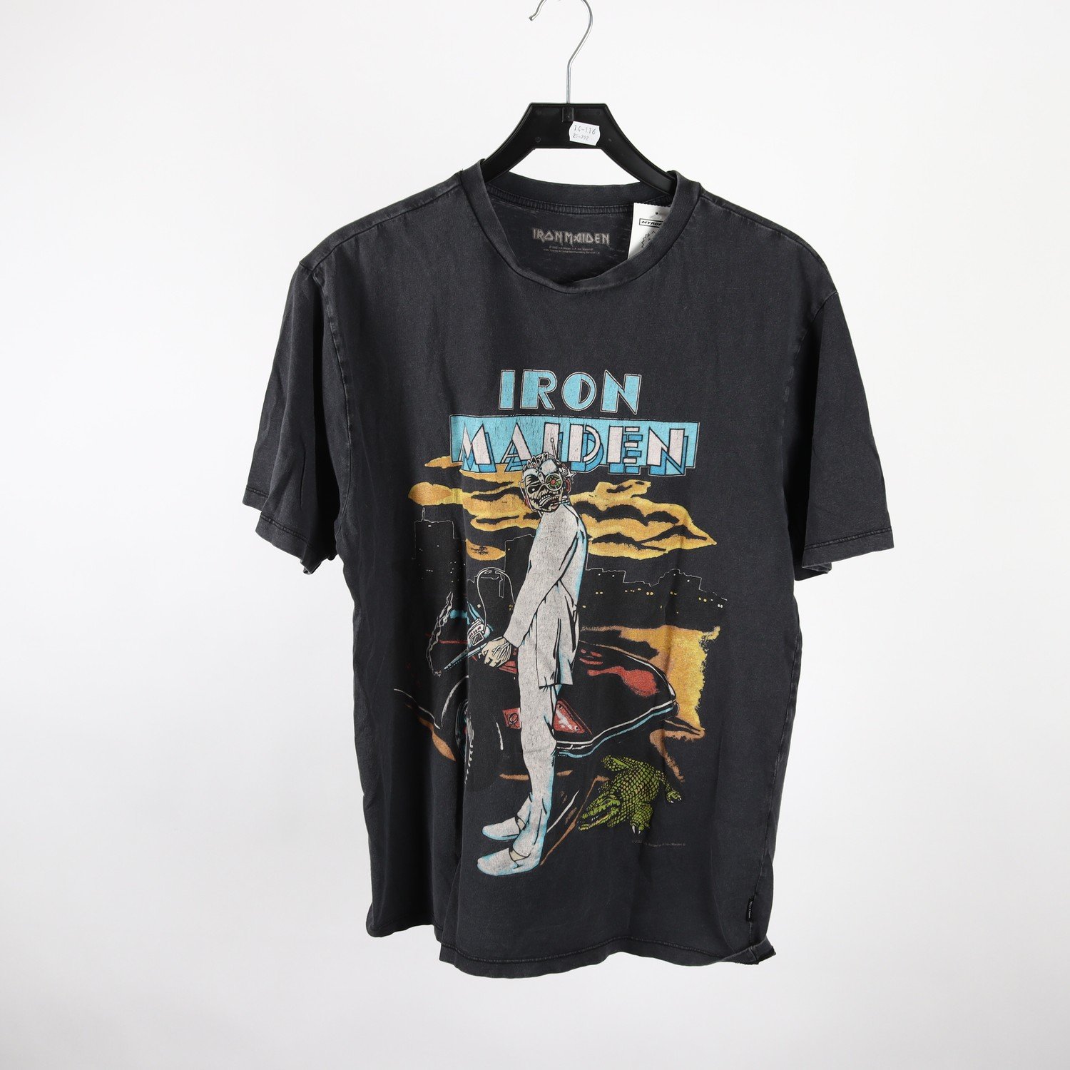 T-shirt, Iron Maiden, gråsvart, stl. S