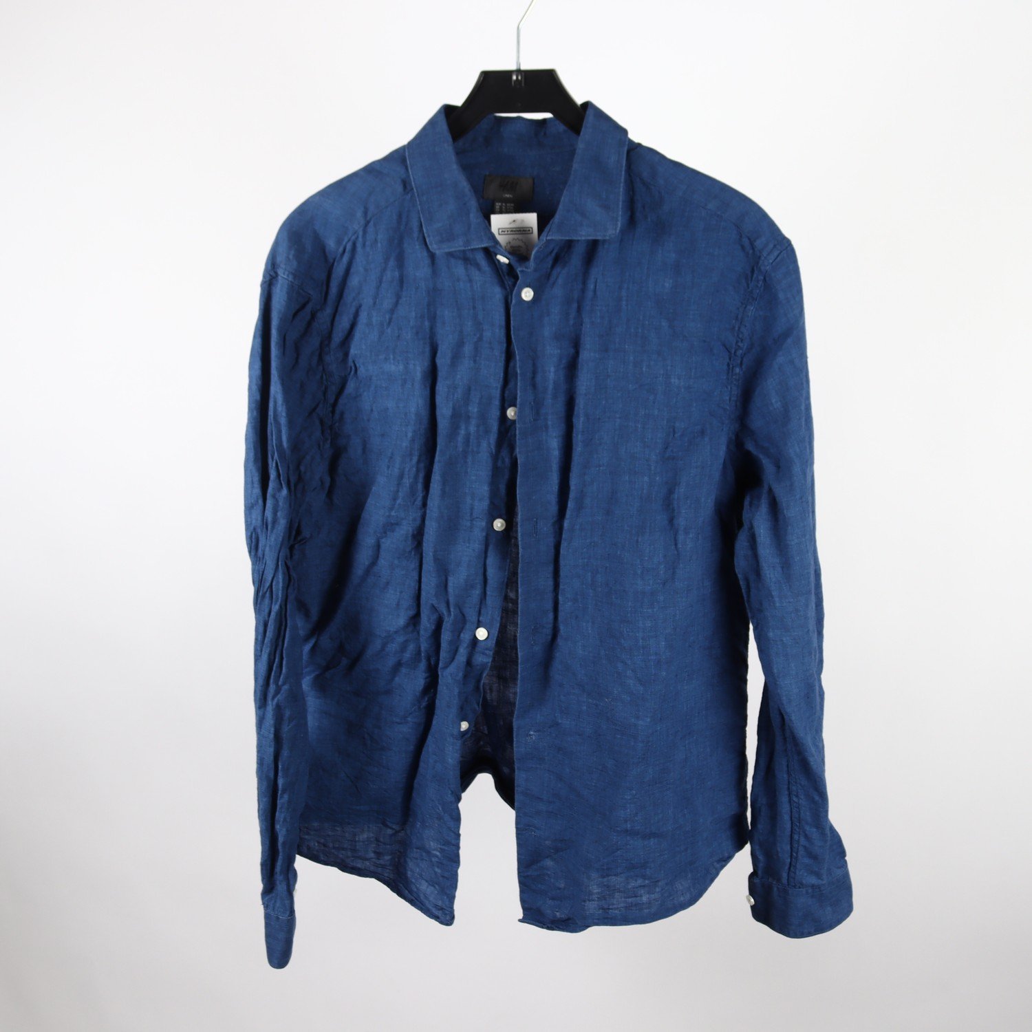 Skjorta, H&M, blå, lin, stl. XL
