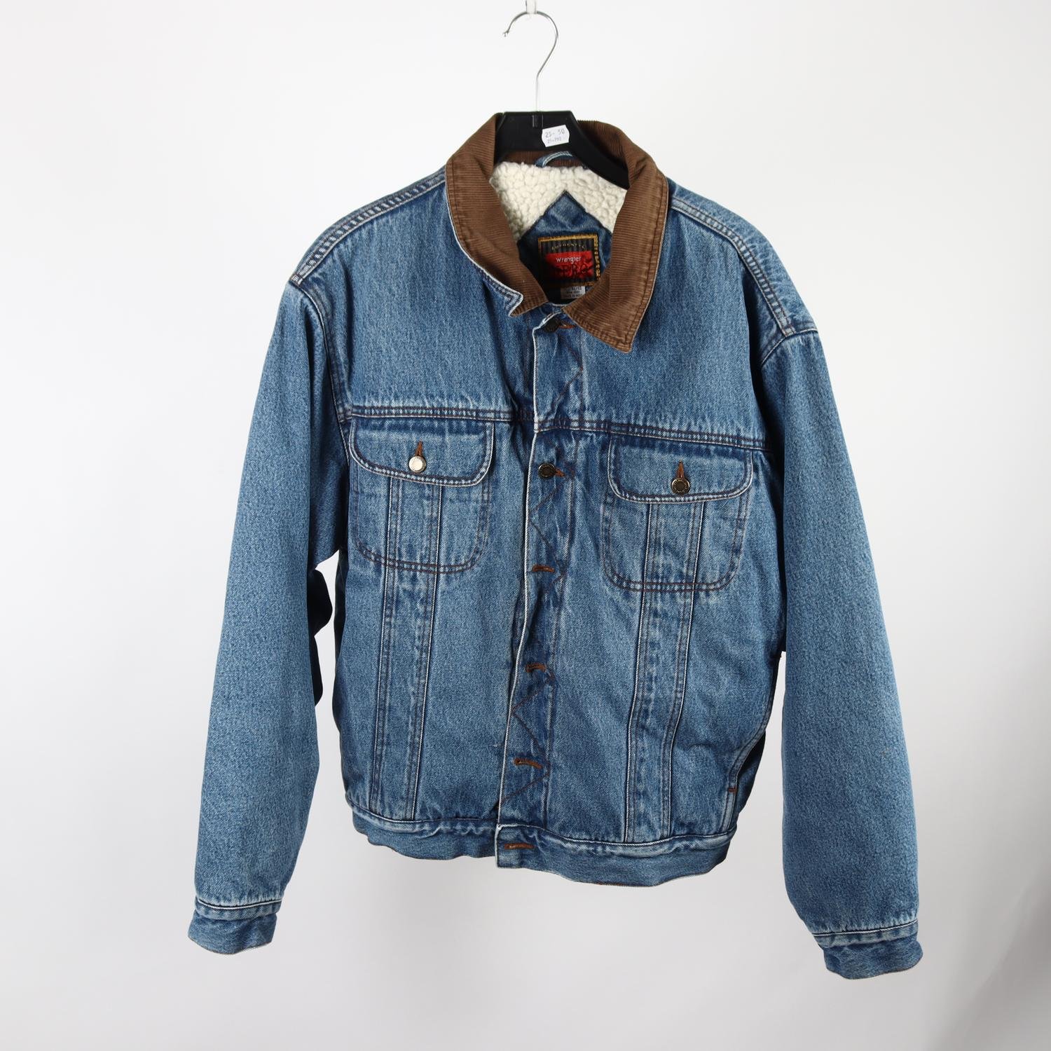 Fodrad jeansjacka, Wrangler Hero, vintage, stl. XL