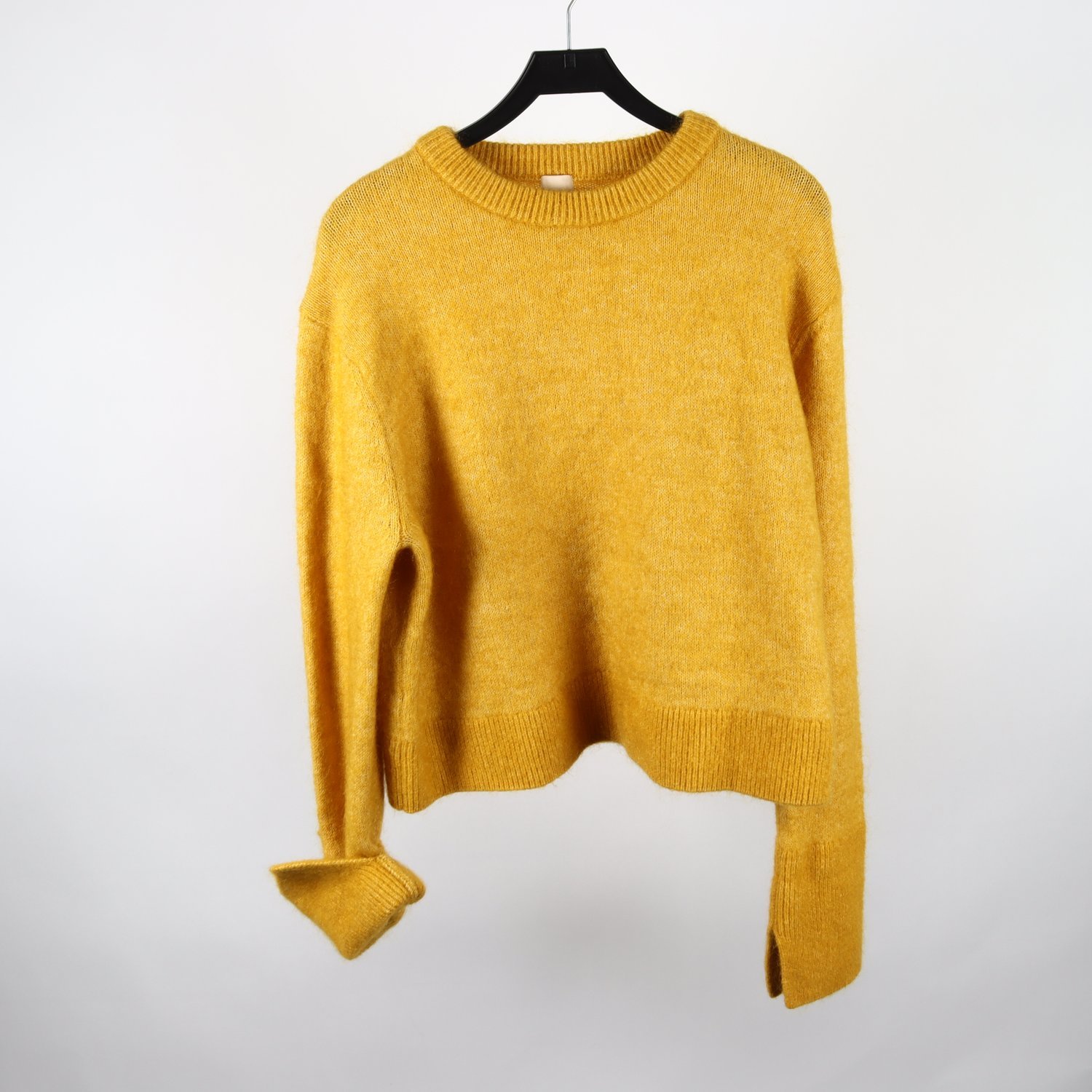 Tröja, H&M, gul, ull, mohair, stl. XL
