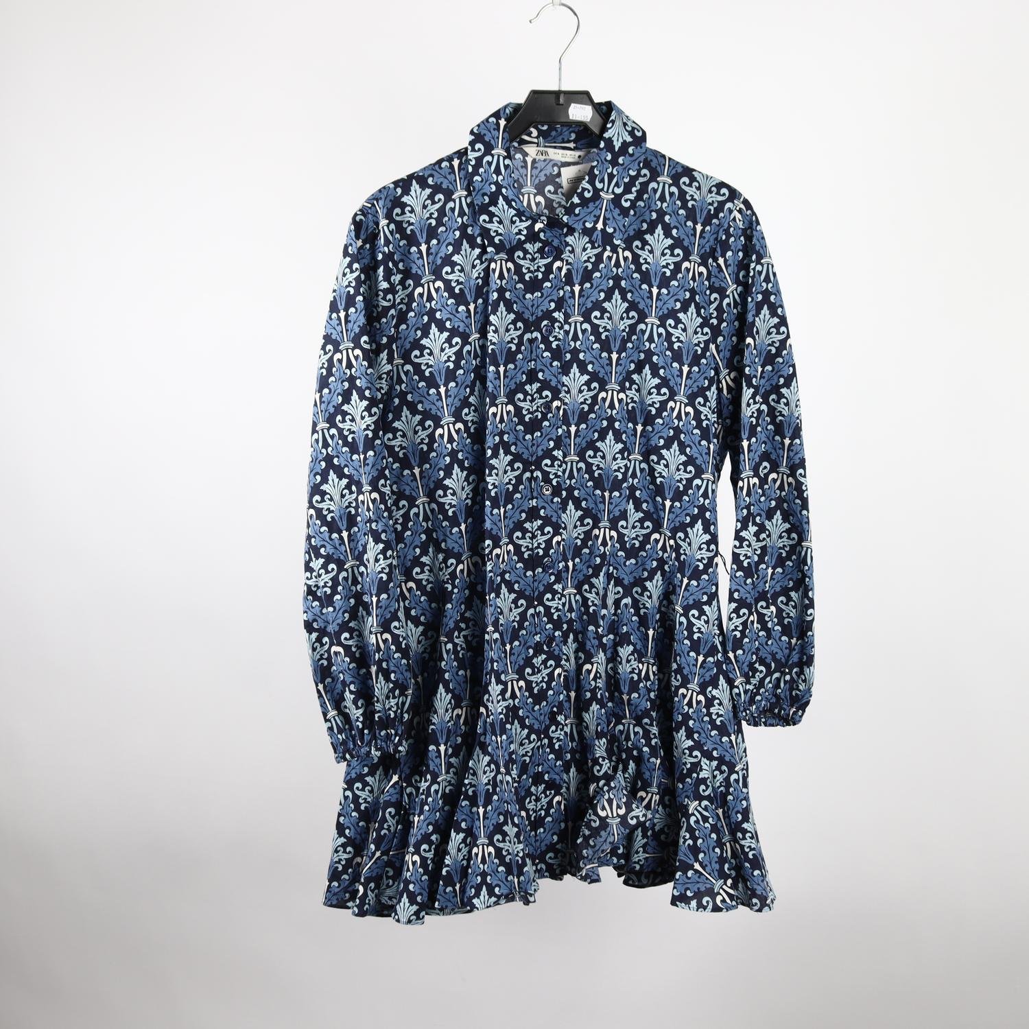 Klänning/tunika, Zara, blå, mönstrad, stl. XL