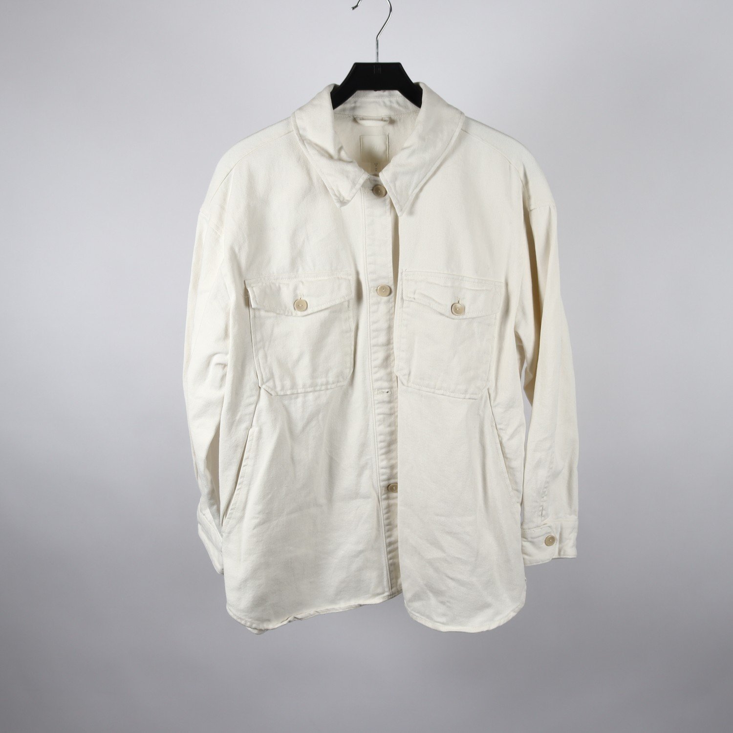 Jeansjacka, H&M, vit, stl. M