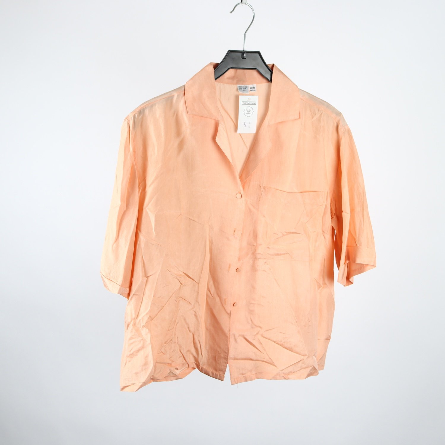 Blus, Okänd, orange, silke, stl. 40/42