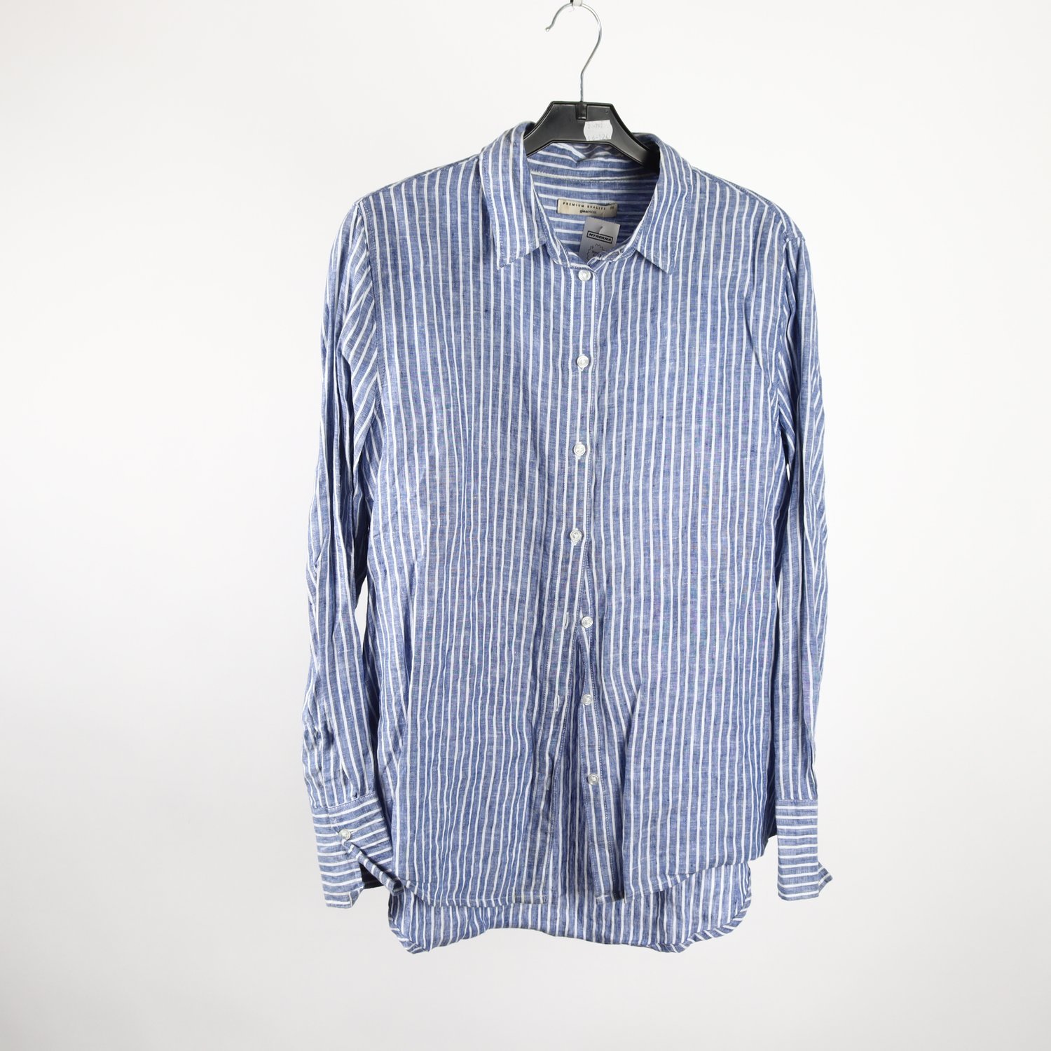 Blus, Ginatricot, randig, vit, blå, stl. 36
