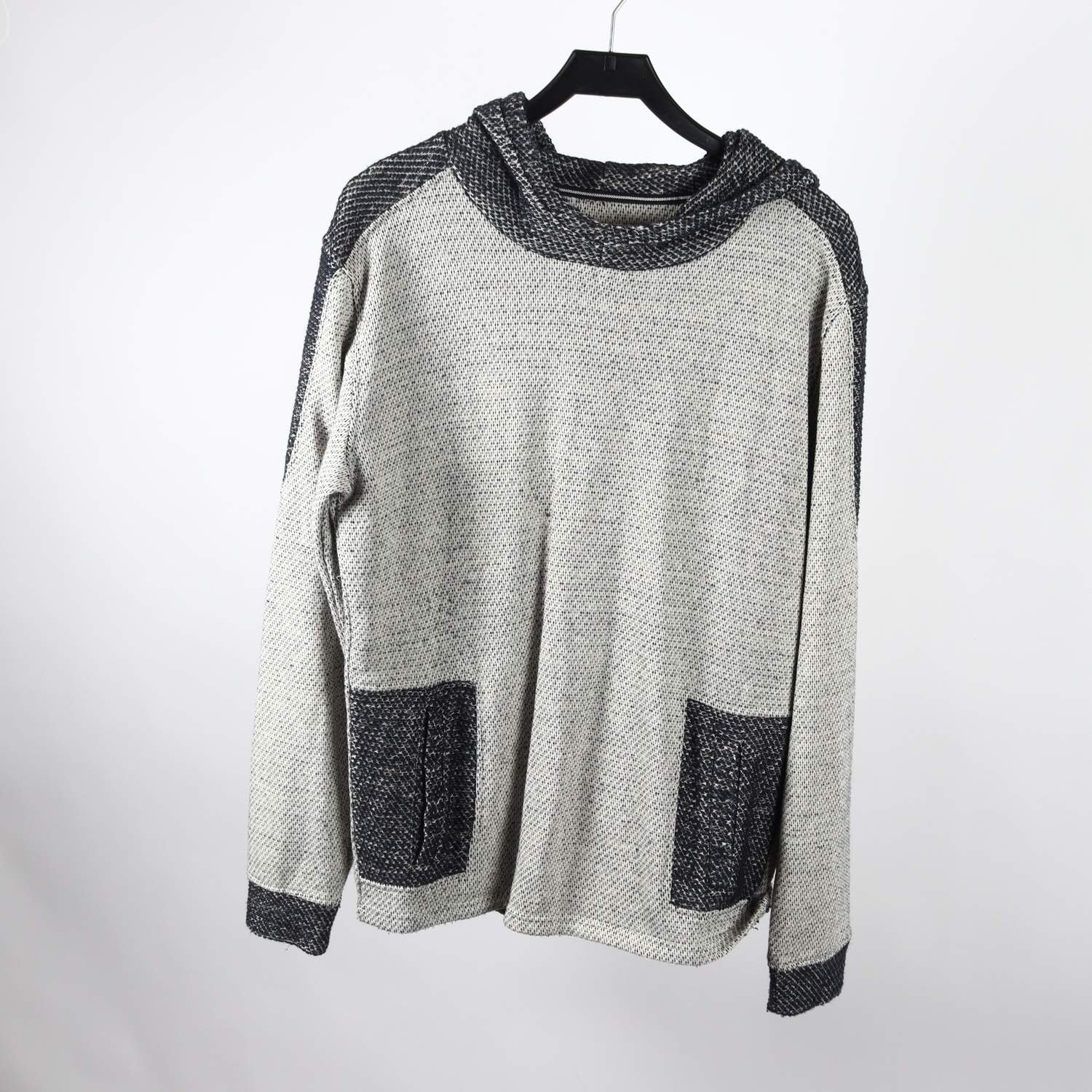 Huvtröja, Anerkjendt, svart, beige, stl. L