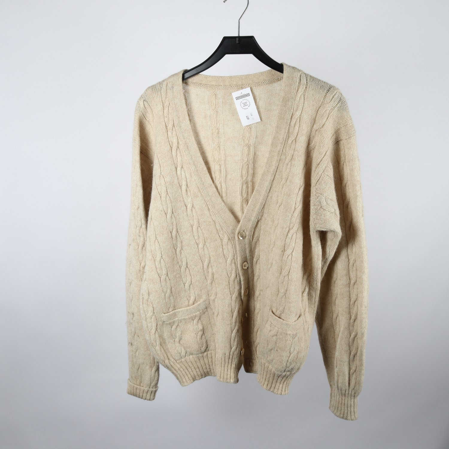 Kofta, Okänd, beige, ull, alpaca, stl. ca. M