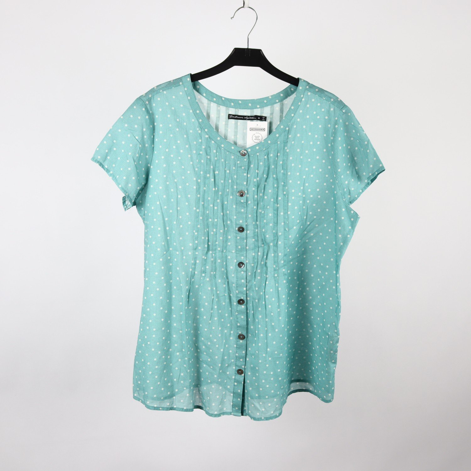 Blus, Gudrun Sjödèn, blå, vit, prickig, stl. M