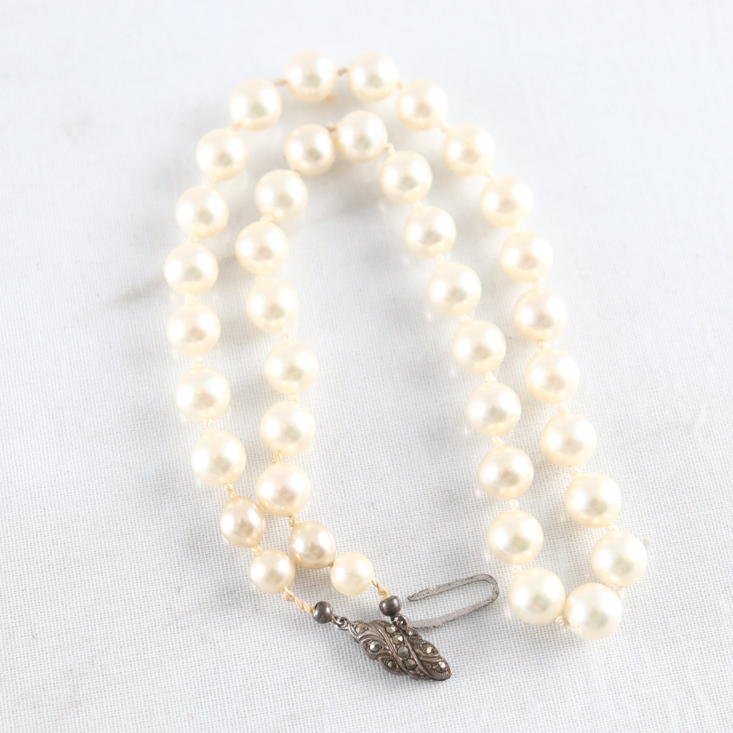 Halsband, Pärlor, Silver 835, Markasiter