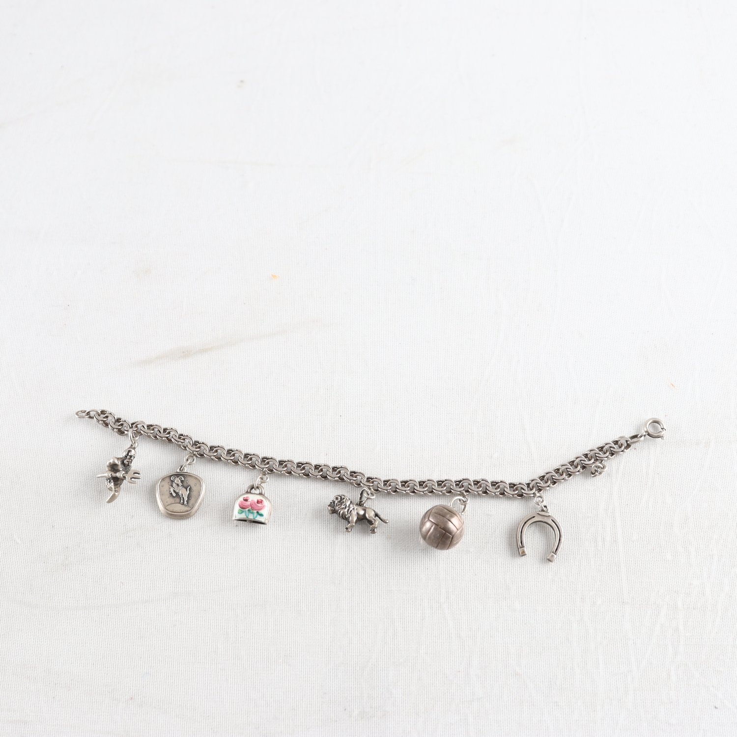 Armband, silver 835, berlocker 6st