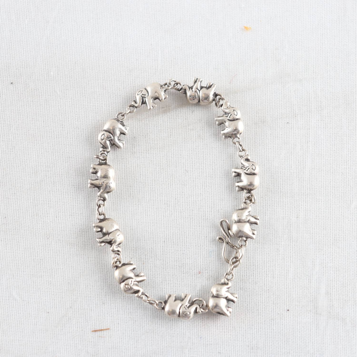 Armband, silver 925, elefanter