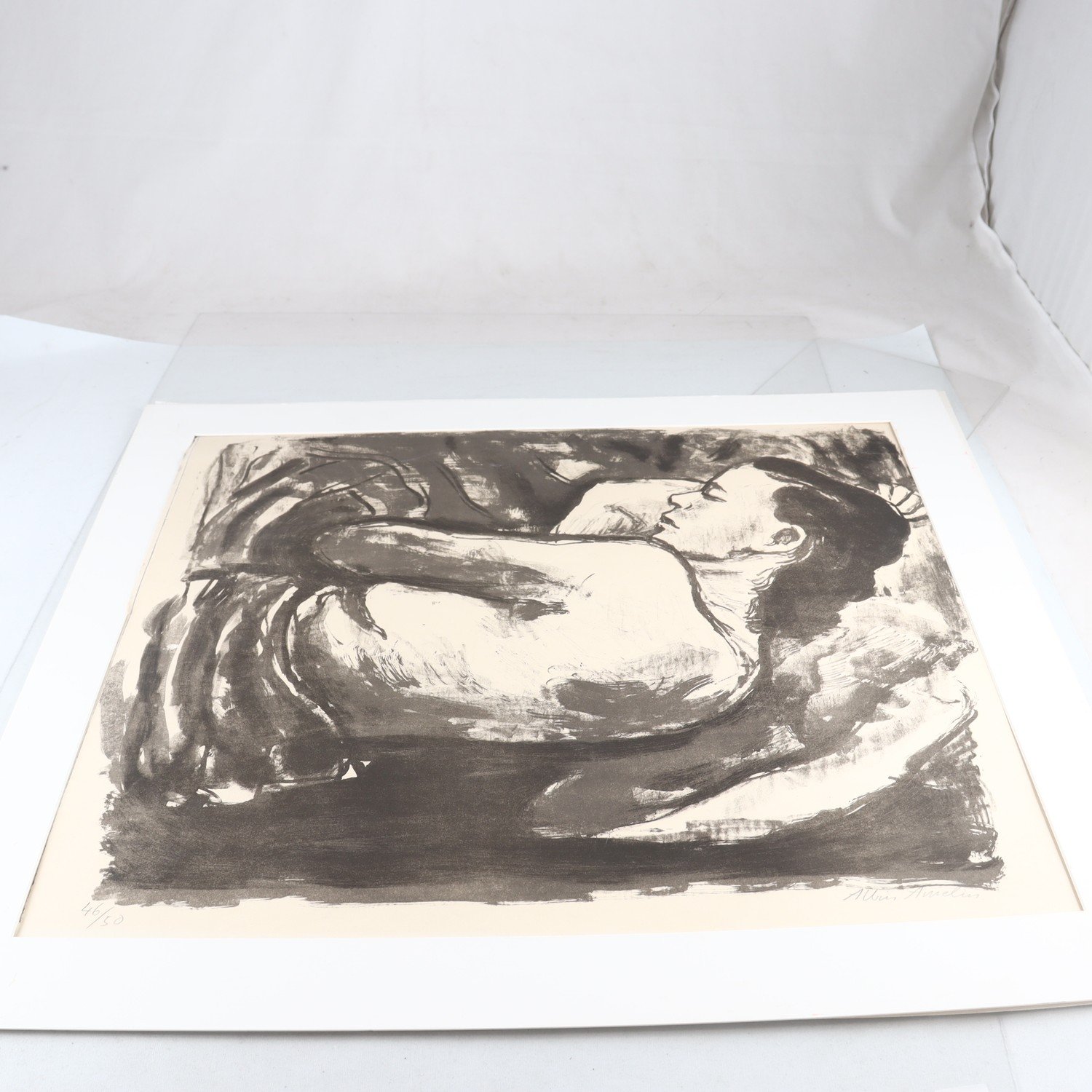 Litografi, Albin Amelin, (1902-1975), blyertssignerad. Endast avhämtning.