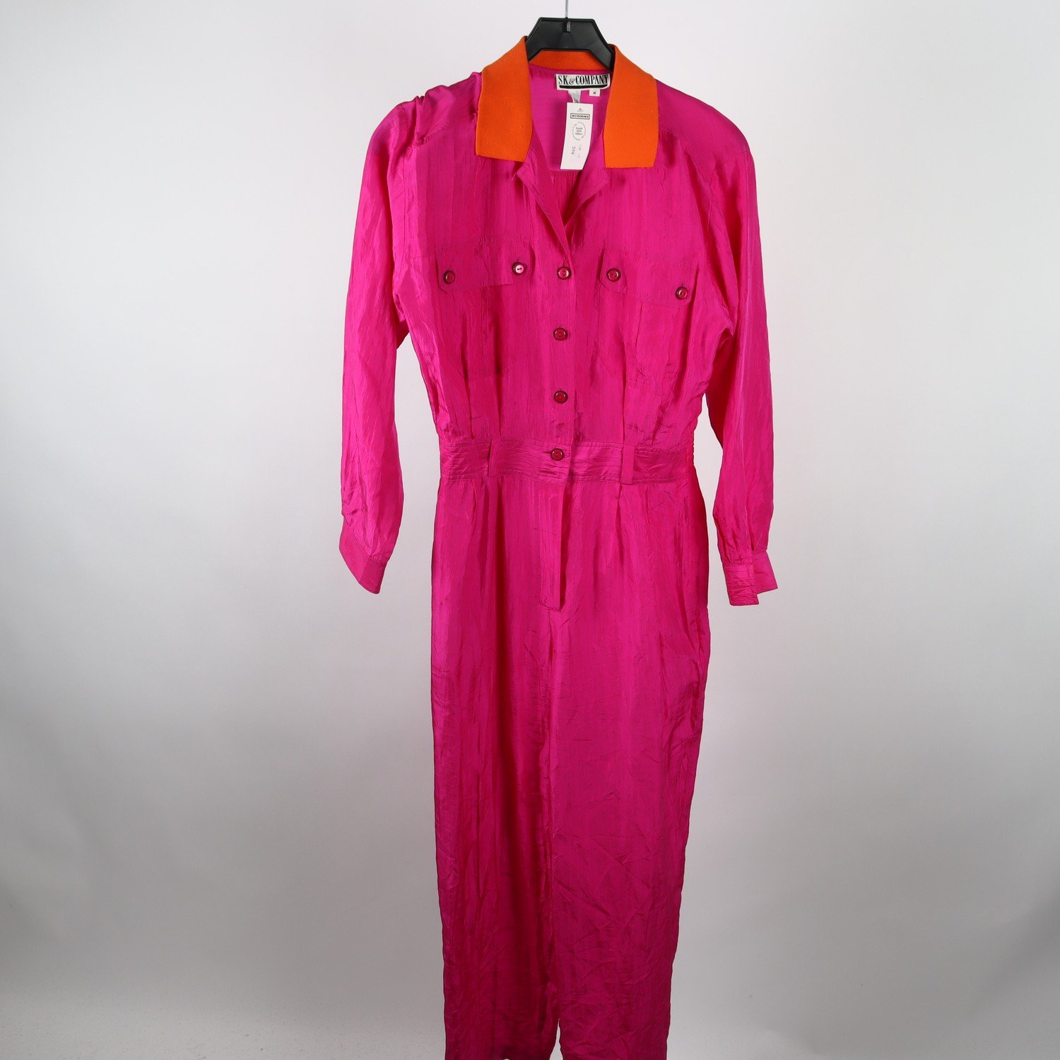 Byxdress, Sk & Company, rosa, orange, silke, stl. M