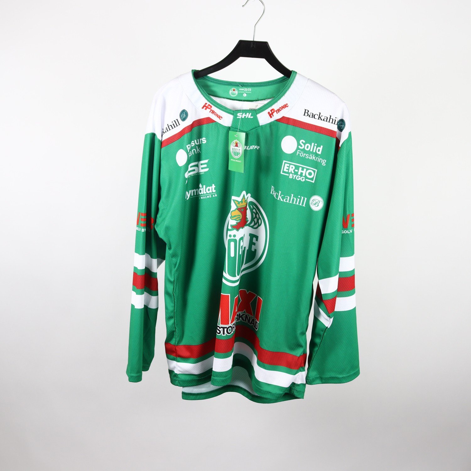 Hockeytröja, Rögle, grön, vit, stl. L