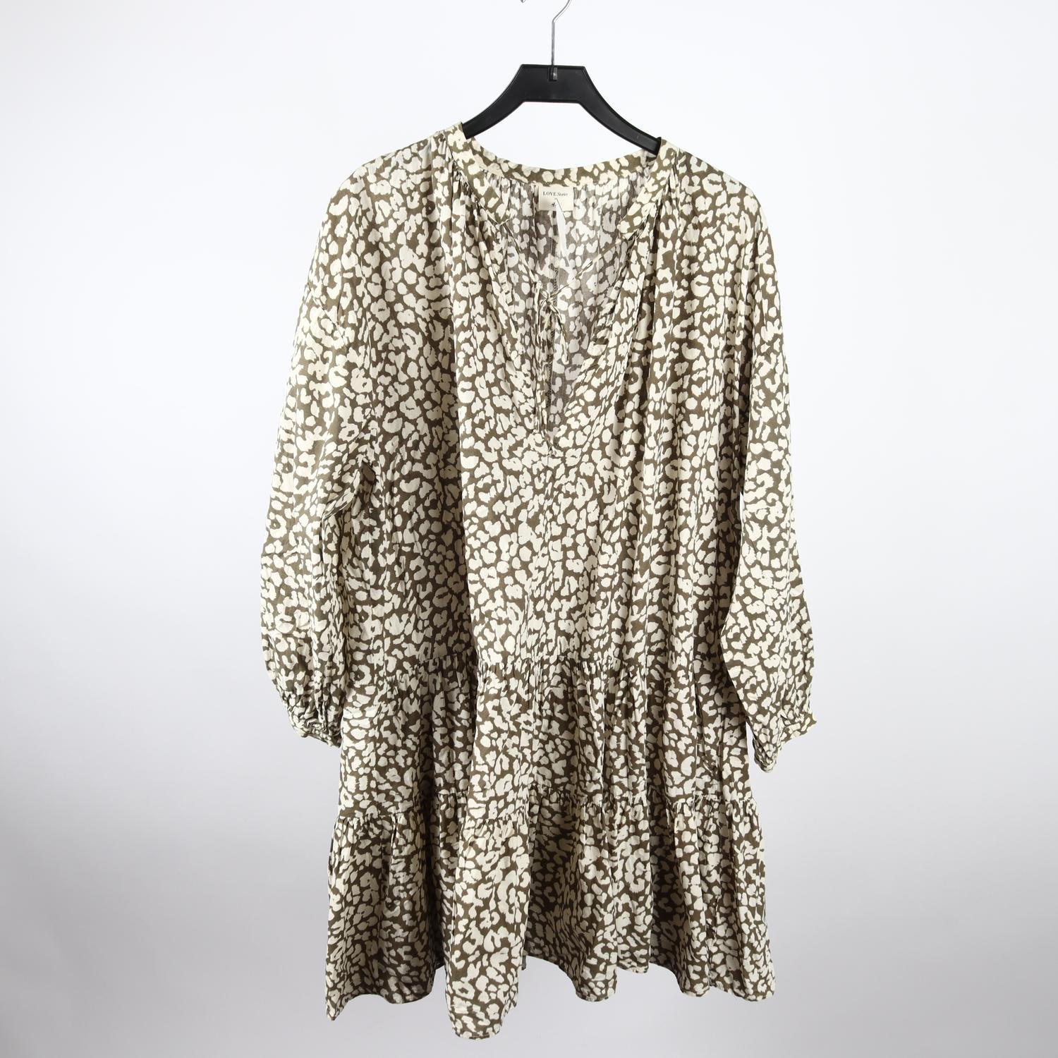 Klänning, Love Stories x H&M, vit, grön, stl. M