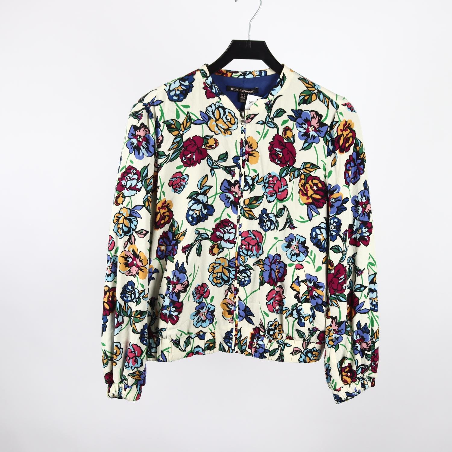 Sommarjacka, Zara, blommig, vit, stl. M