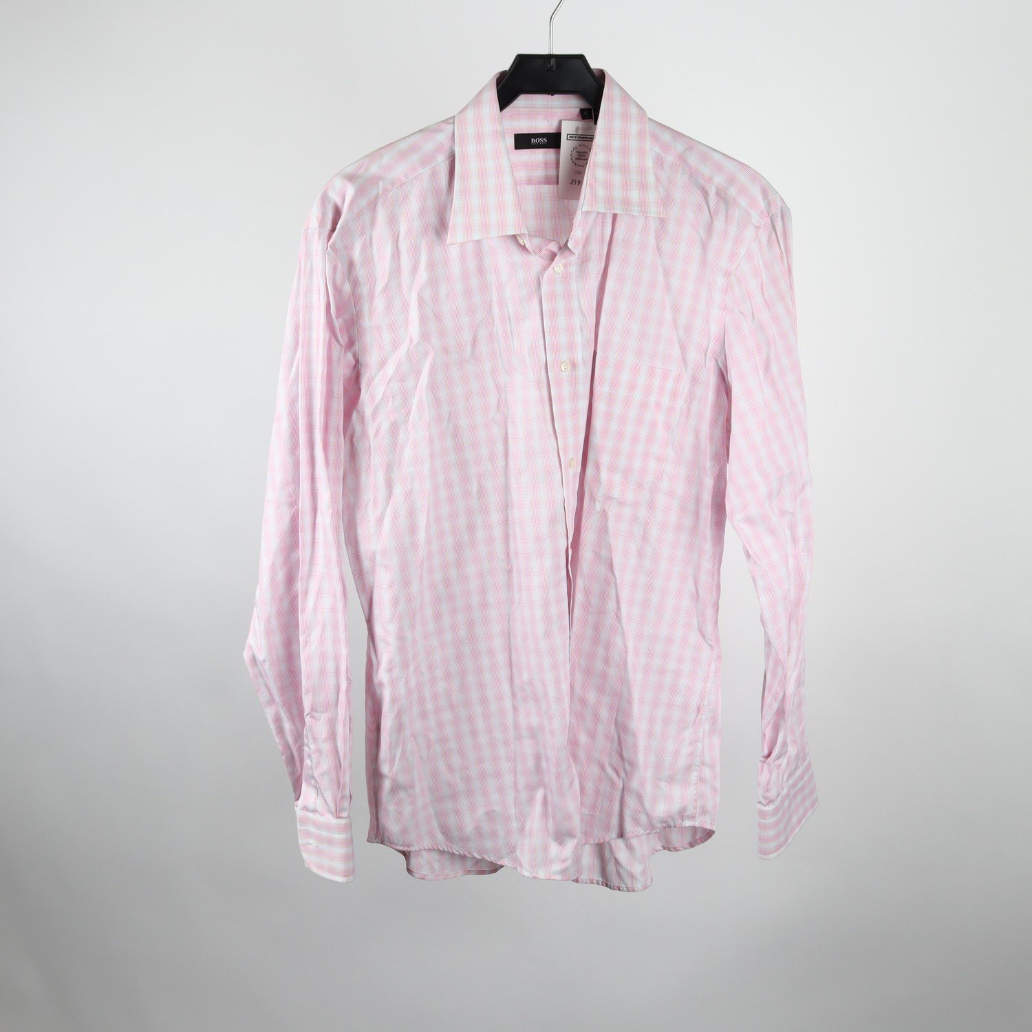 Skjorta, Hugo Boss, rosa, vit, stl. 41 (L)