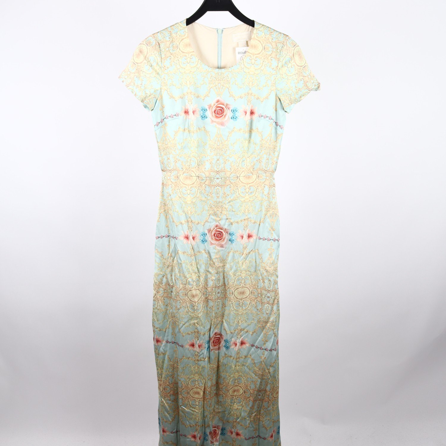 Klänning, Ida Sjöstedt x Monki, turkos, beige, gul, stl. 38