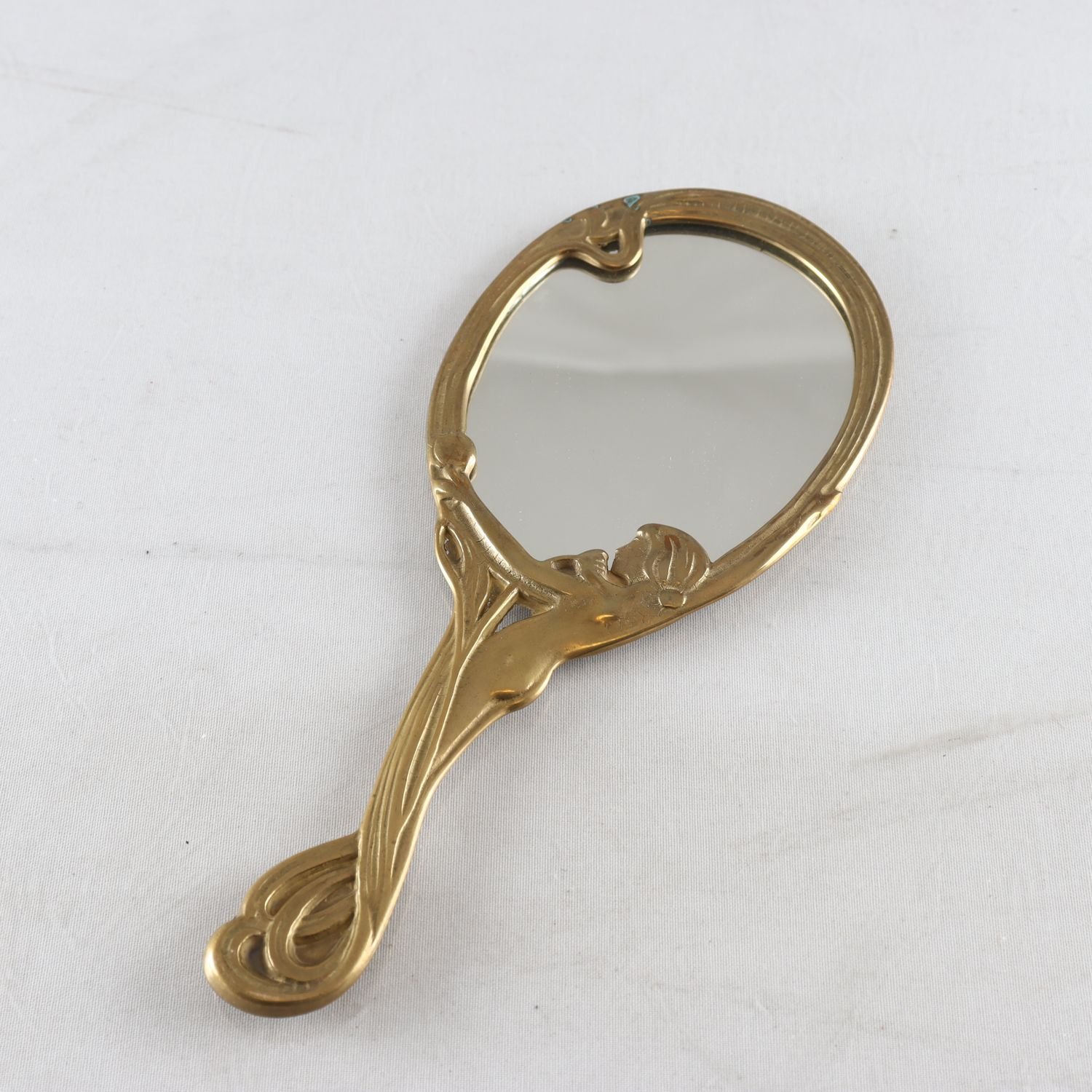 Handspegel, mässing, Jugendstil