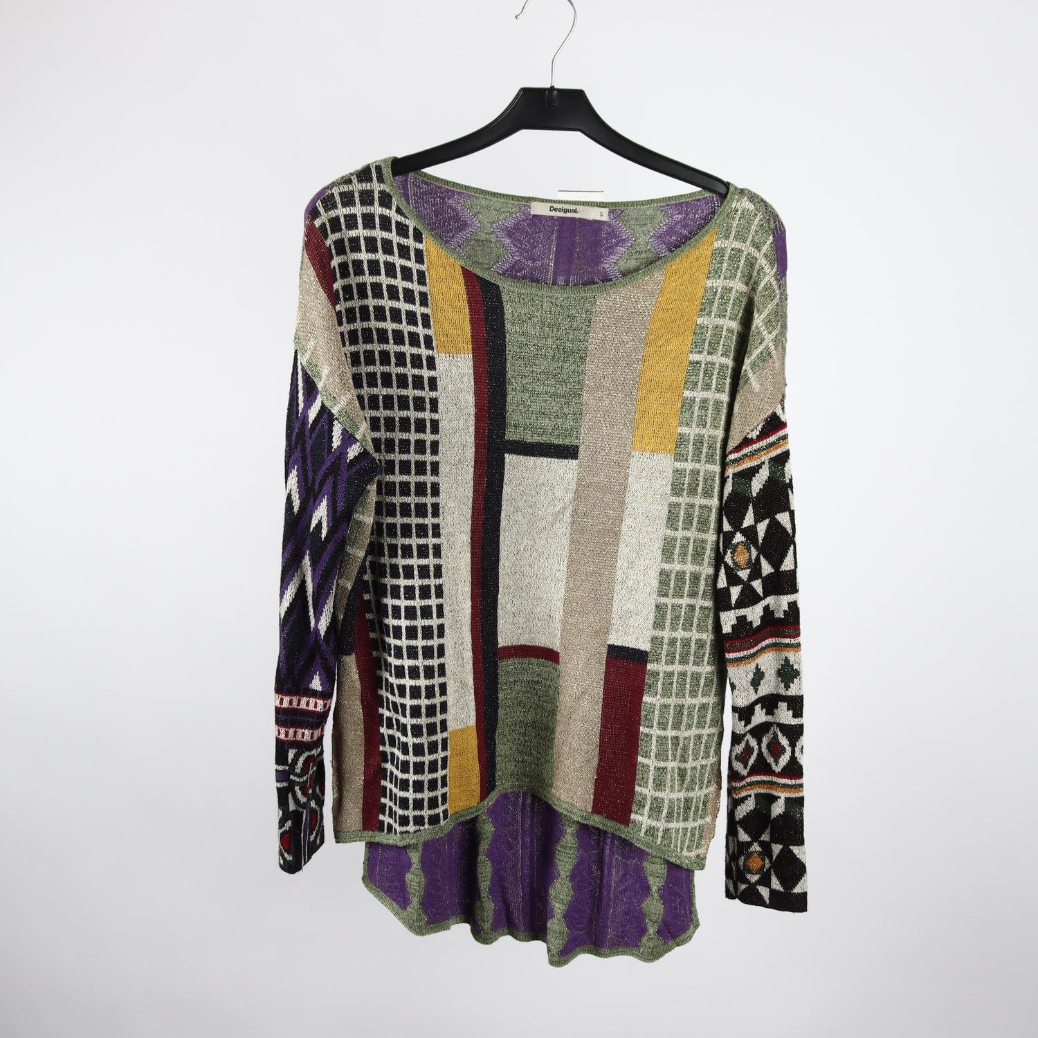 Tröja, Desigual, grön, lila, stl. S