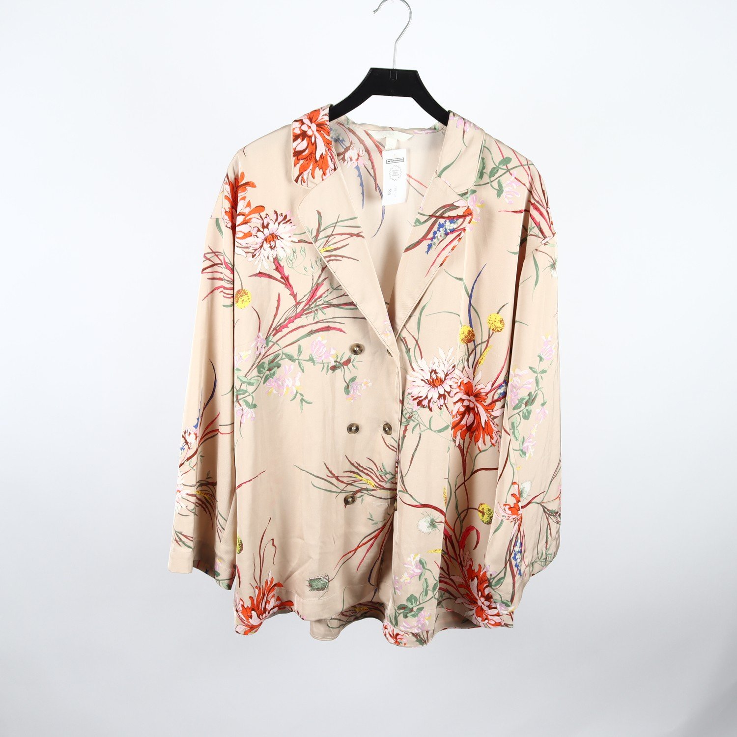Kavaj, H&M, blommig, beige, stl. L