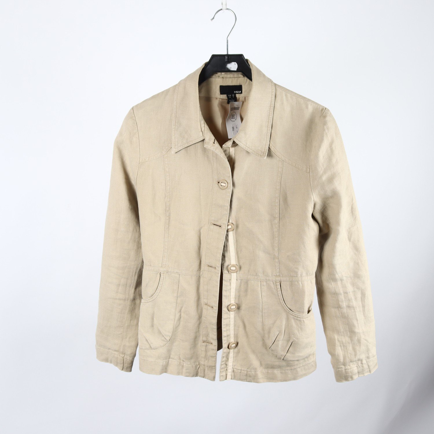 Jacka, H&M, beige, lin, stl. 38