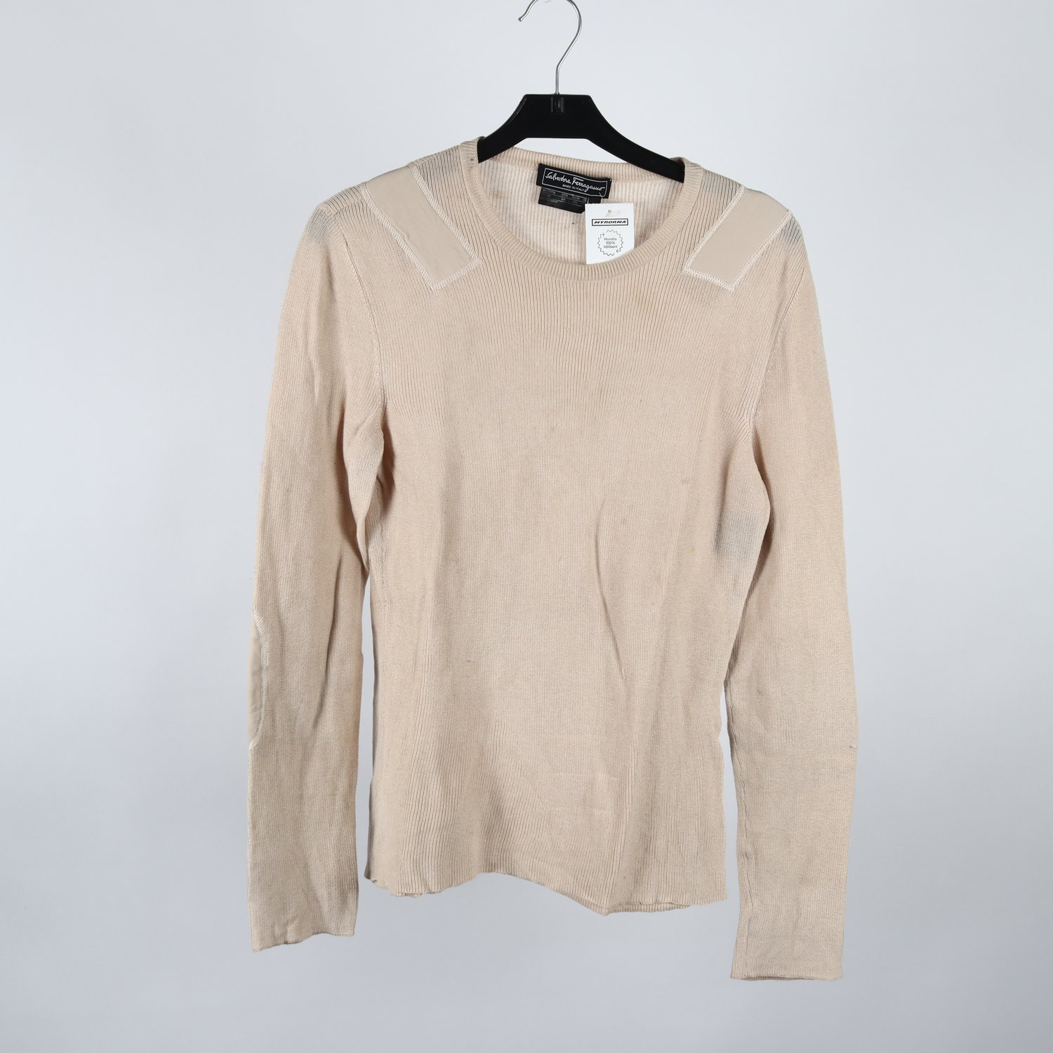 Tröja, Salvatore Ferragamo ,beige, bomull, silke, stl. L