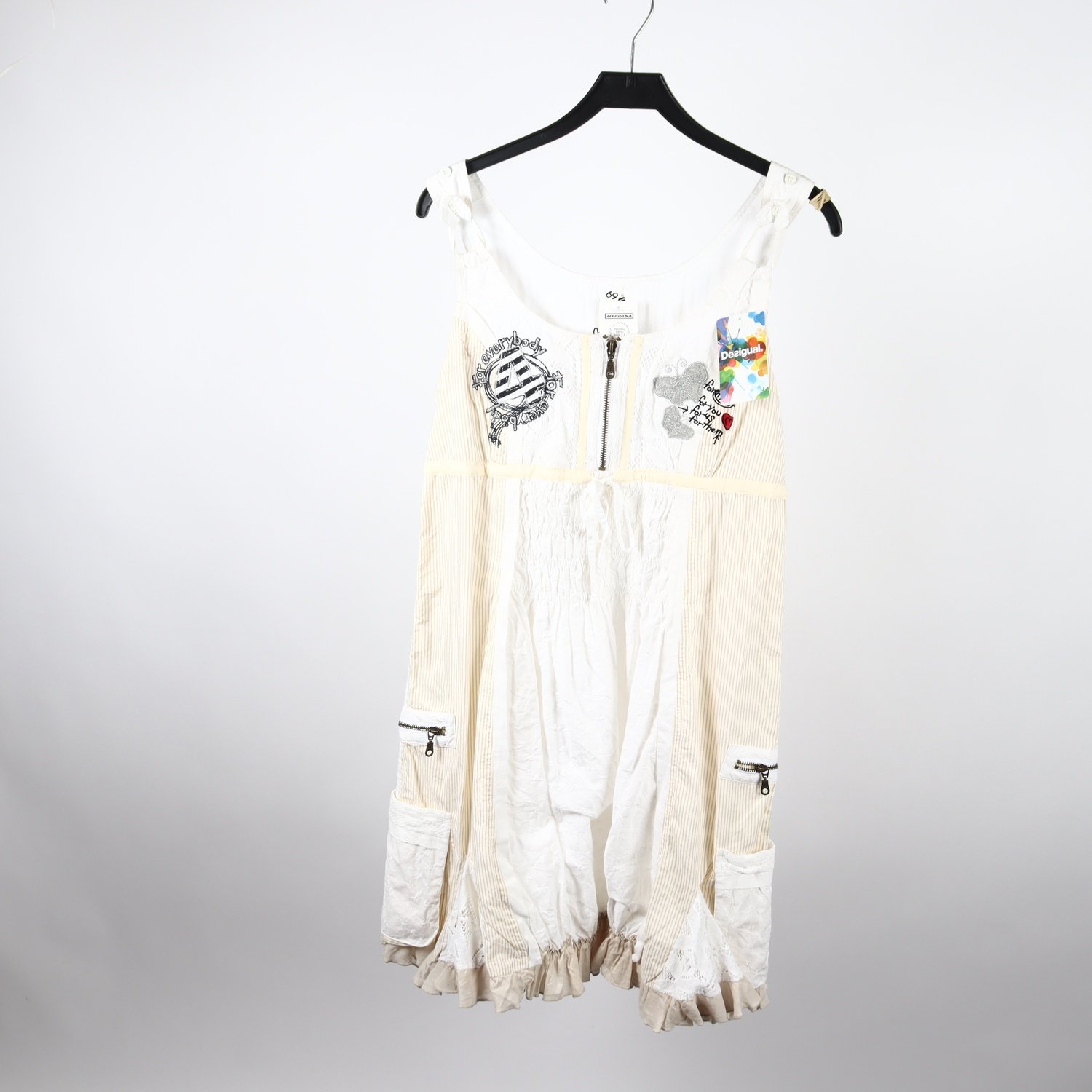 Klänning, Desigual, vit, beige, stl. 38