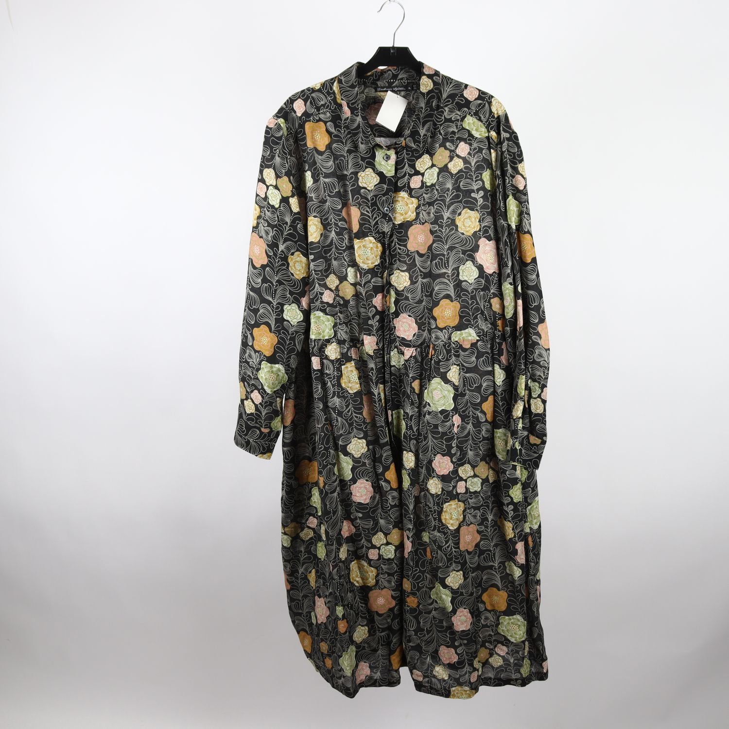 Klänning, Gudrun Sjödèn, svart, mönstrad, stl. XL
