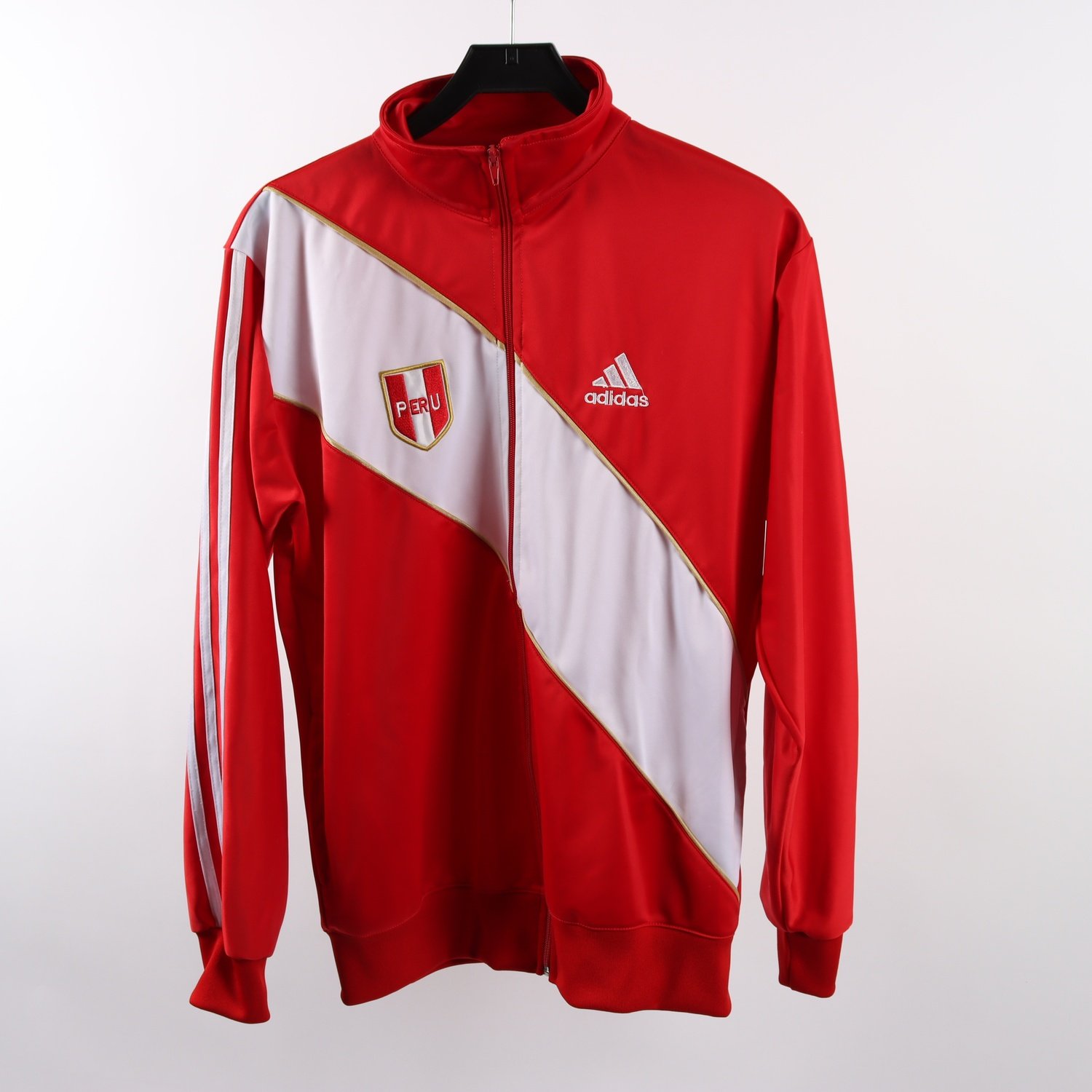 Sportjacka, Adidas, Peru, röd, vit, stl. L