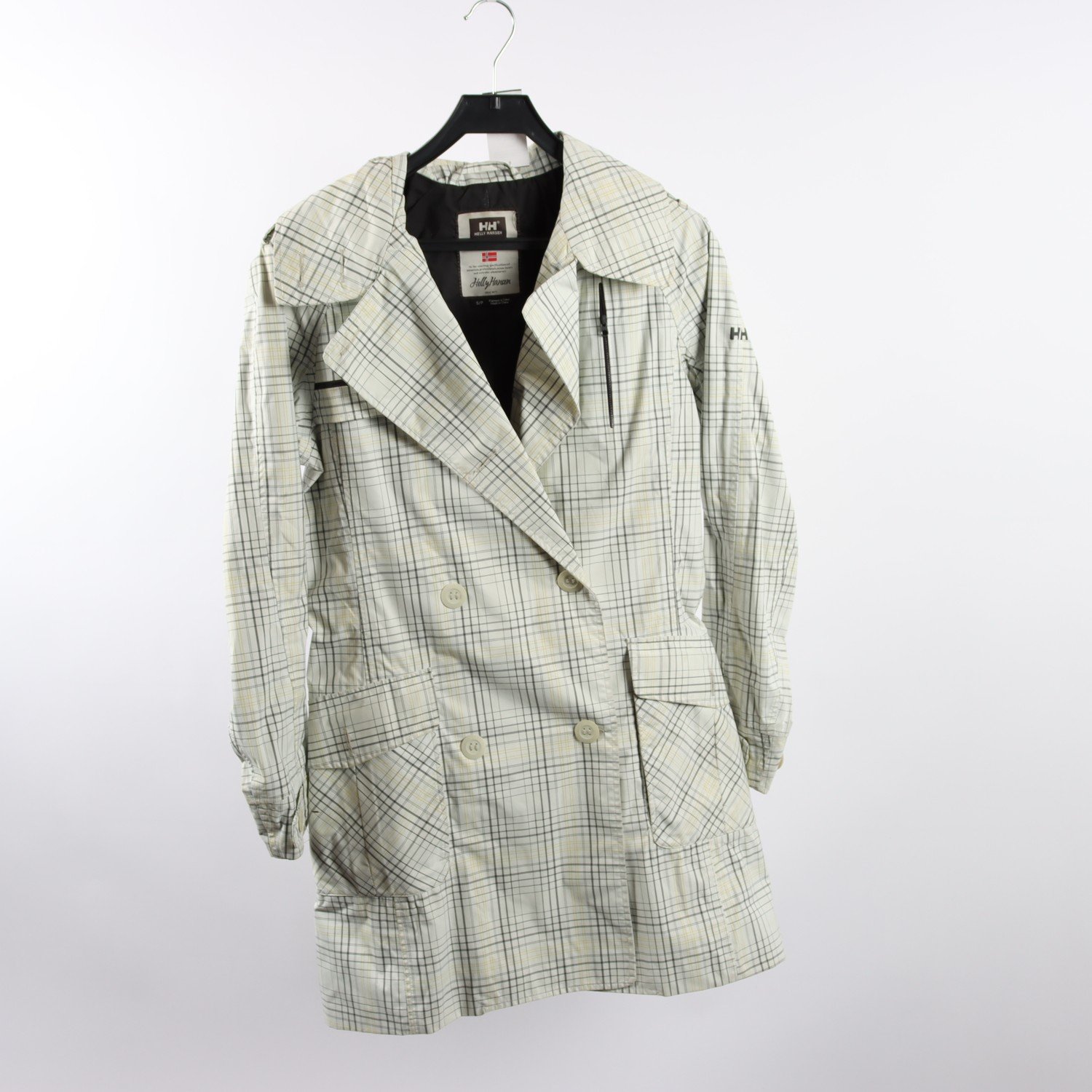 Kappa Helly Hansen. vit, rutig, stl. S