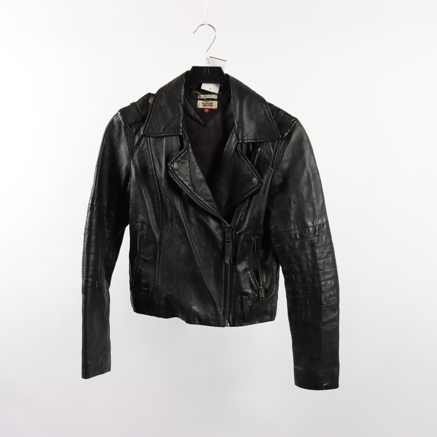 Skinnjacka, Tommy Hilfiger, svart, stl. XS