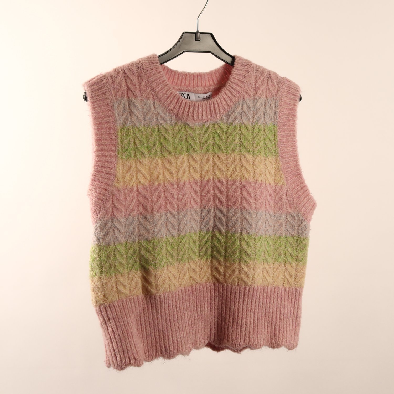 Väst, Zara, rosa, grön, gul, stl. L