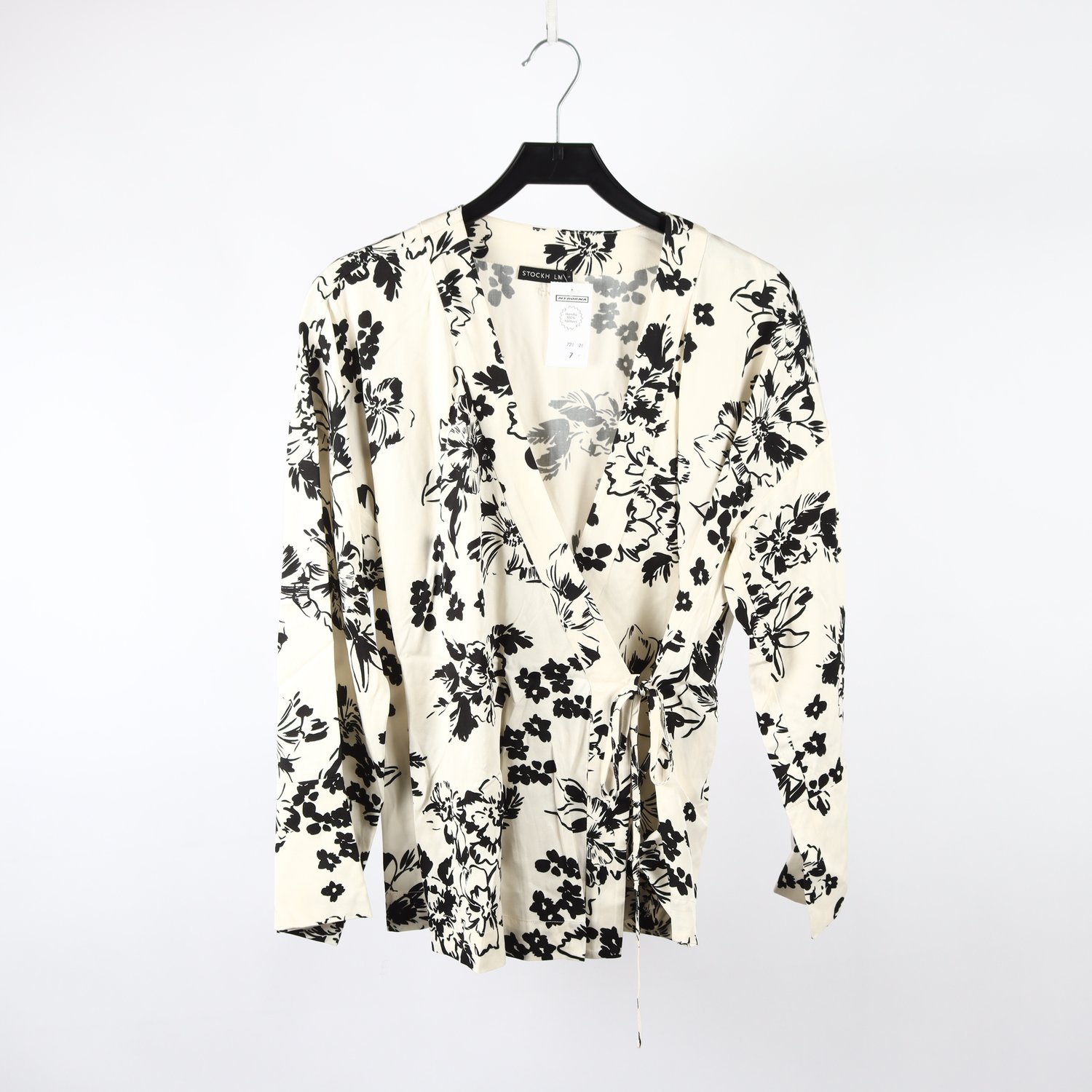 Blus, STOCKH LM, svart, vit, mönstrad, stl. S