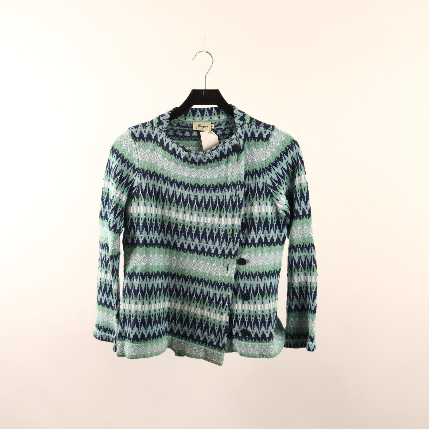 Kofta, Jumperfabriken, blå, grön, stl. M