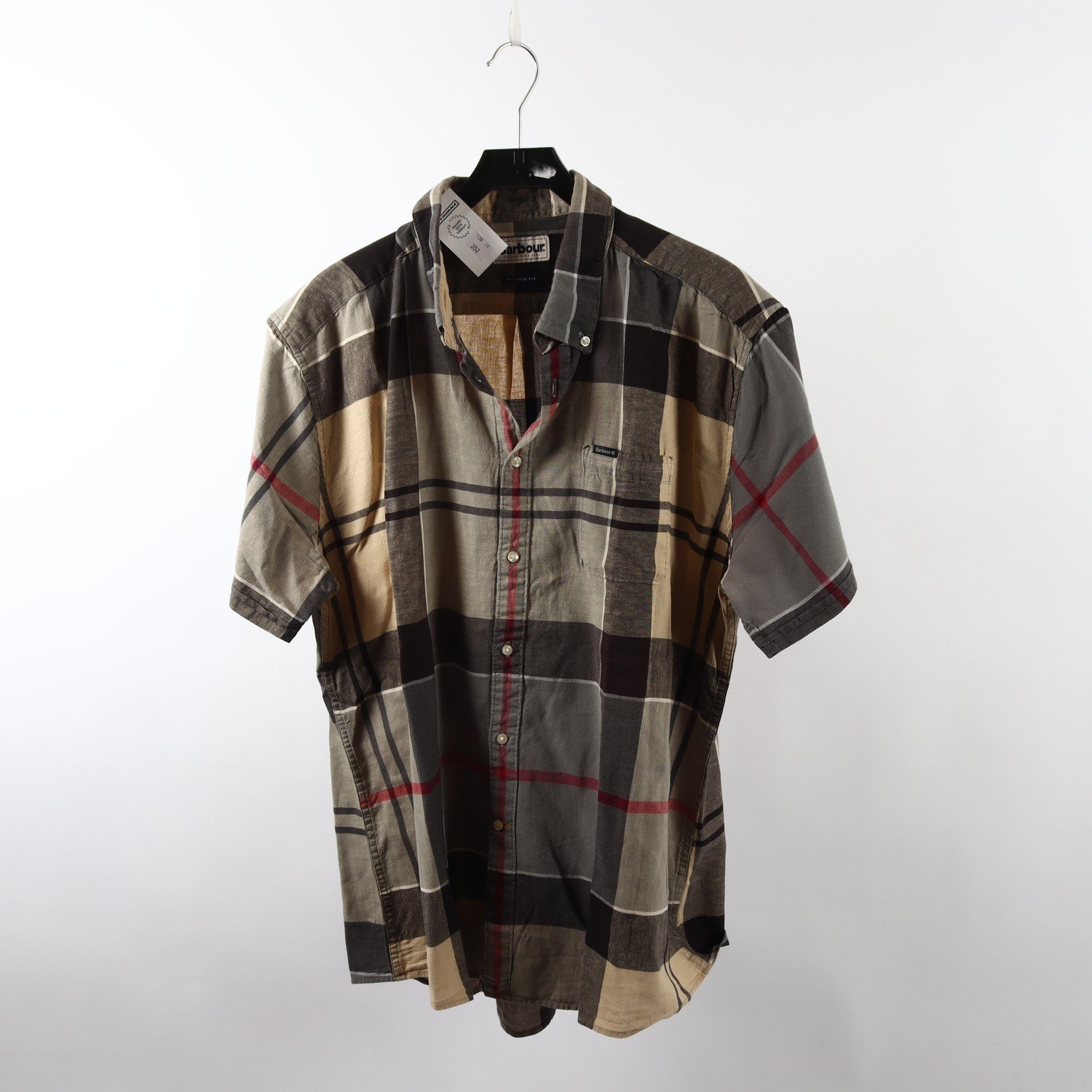 Skjorta, Barbour, brun, beige, stl. XXL