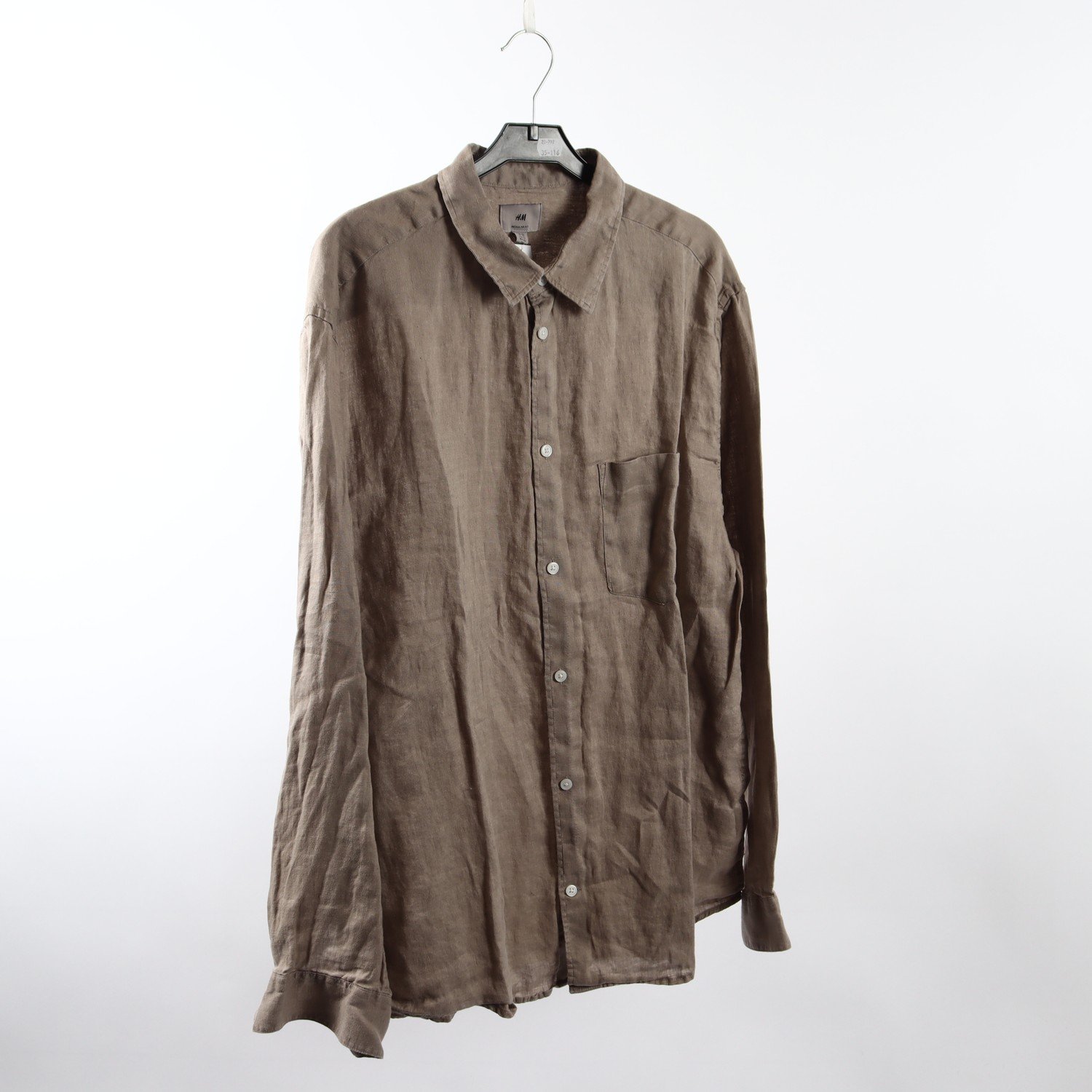 Skjorta, H&M, grå, lin, stl. XL