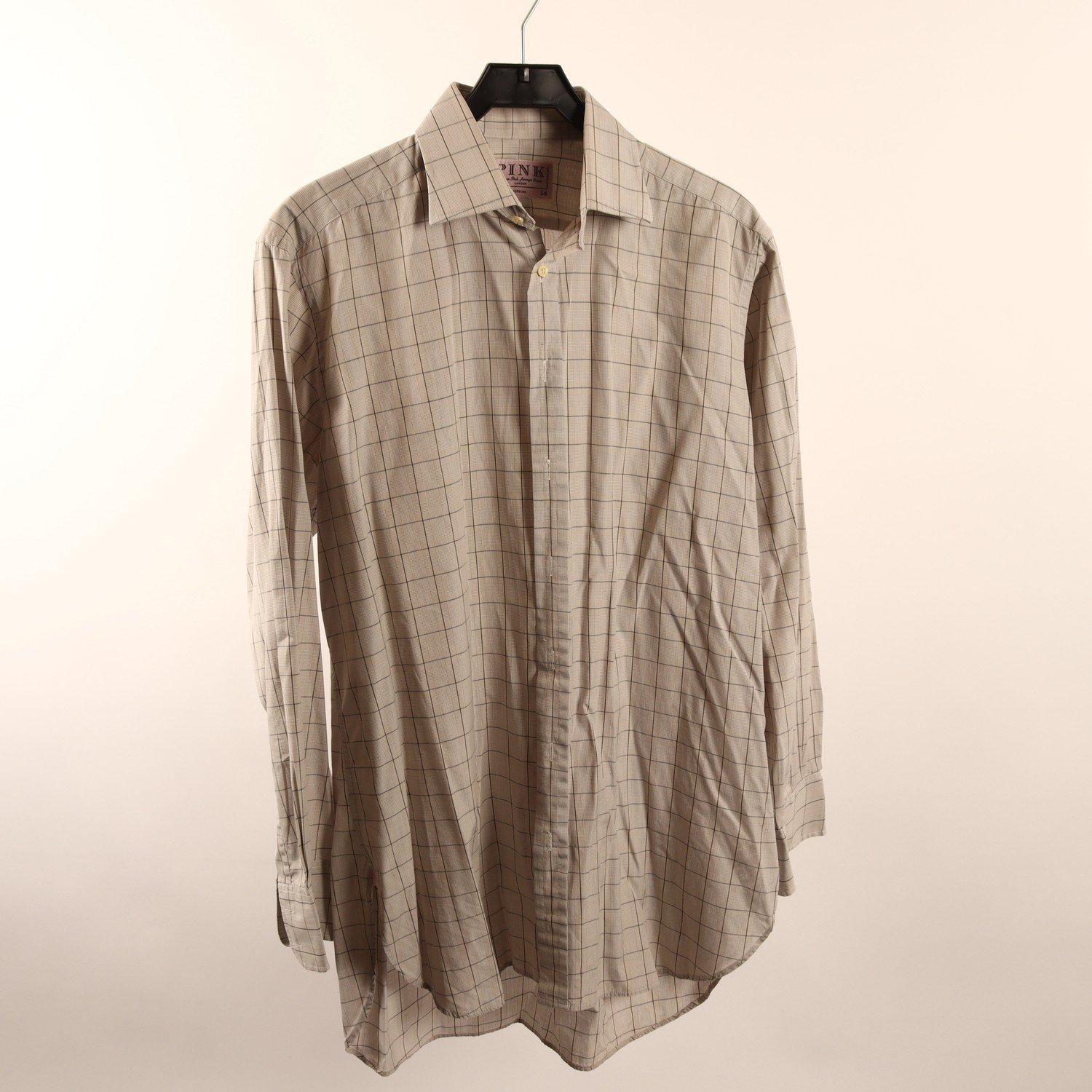 Skjorta, Pink, beige, rutig, stl. 41