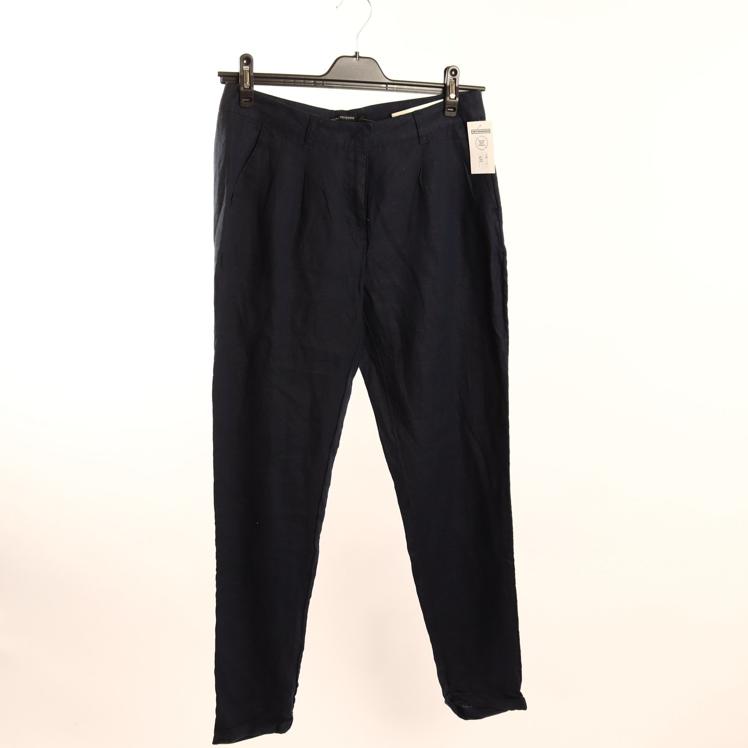 Byxor, Monoprix, blå, lin, stl. 38