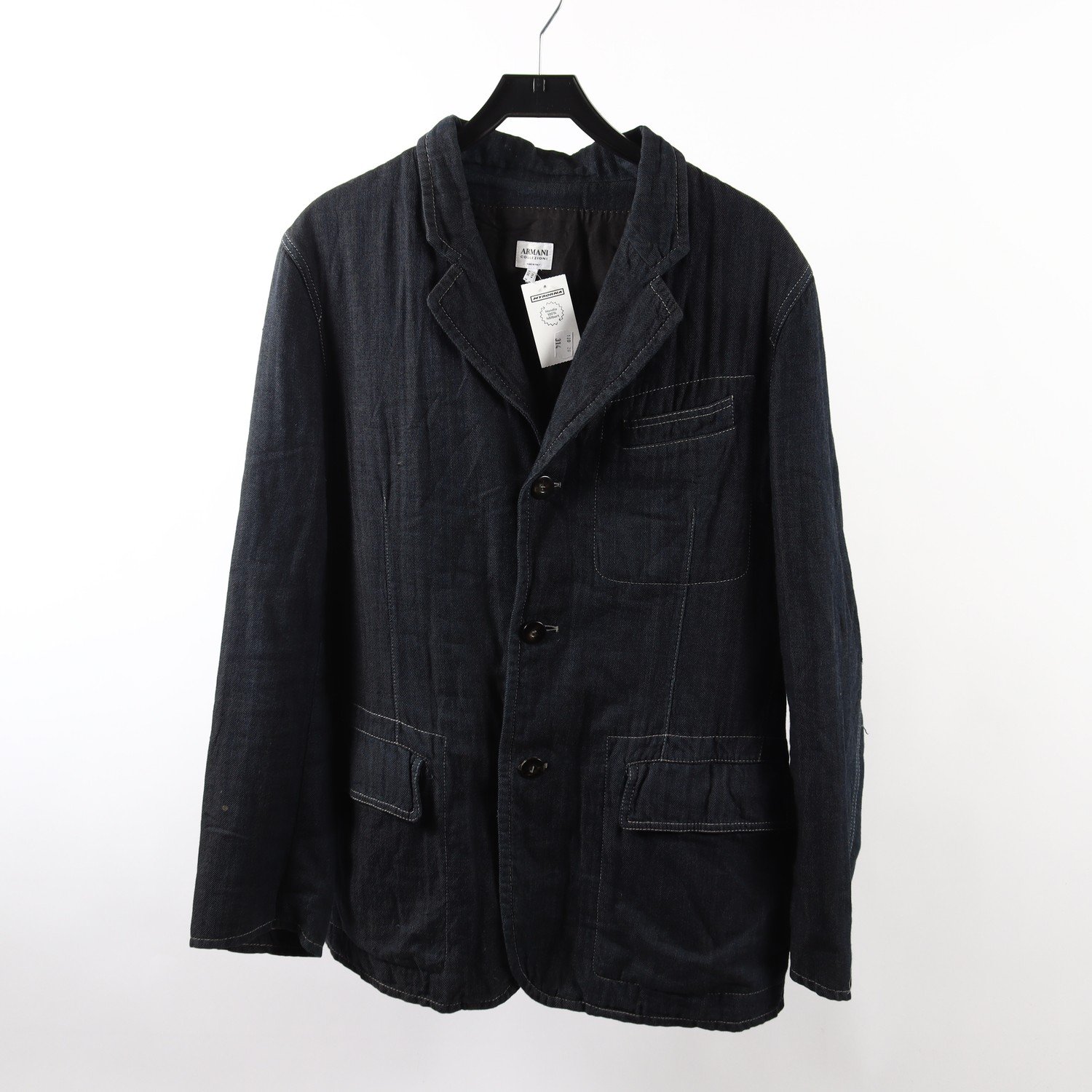 Kavaj, Armani Collezioni, blå, jeans, stl. 44