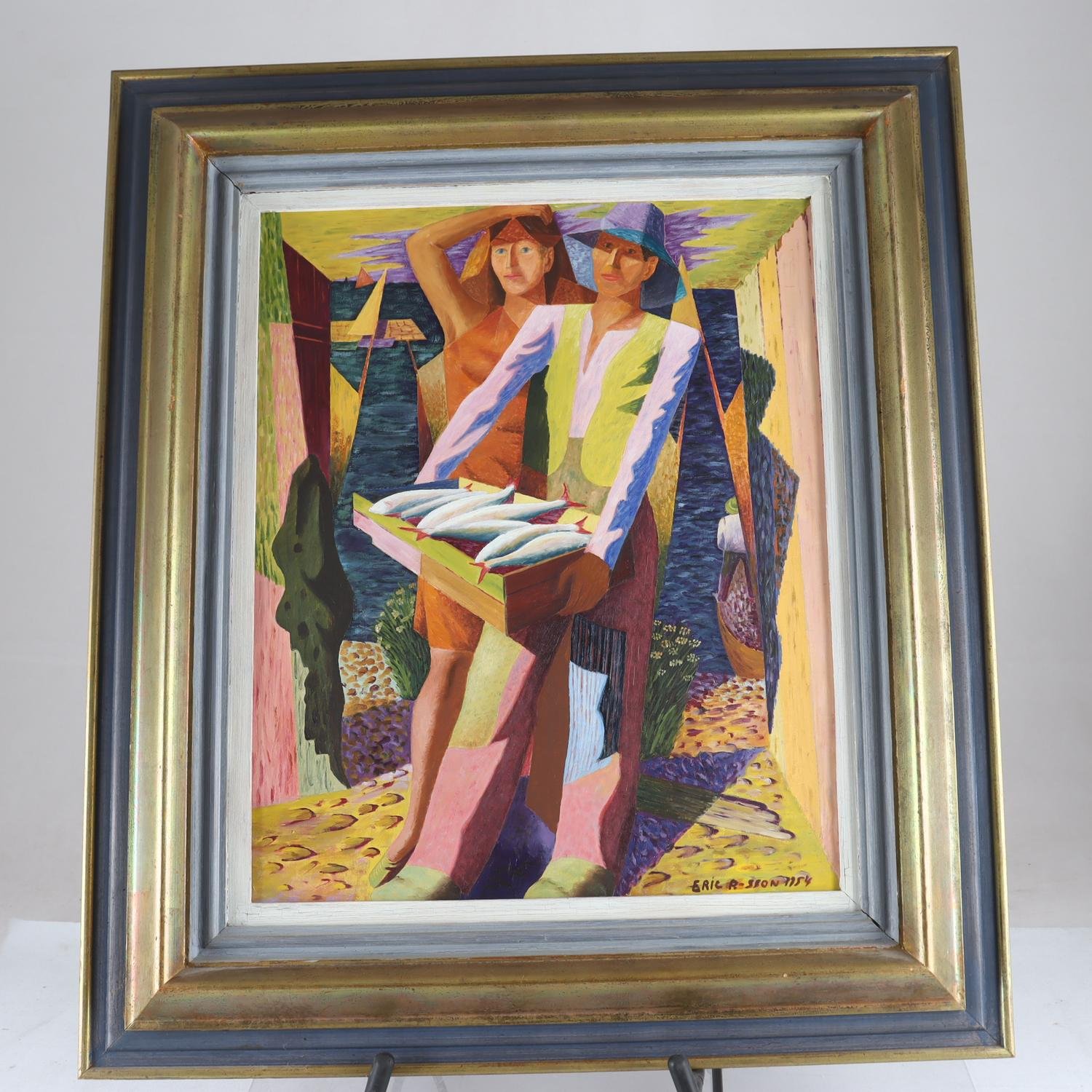 Olja på duk, Eric R-sson, 1954, signerad