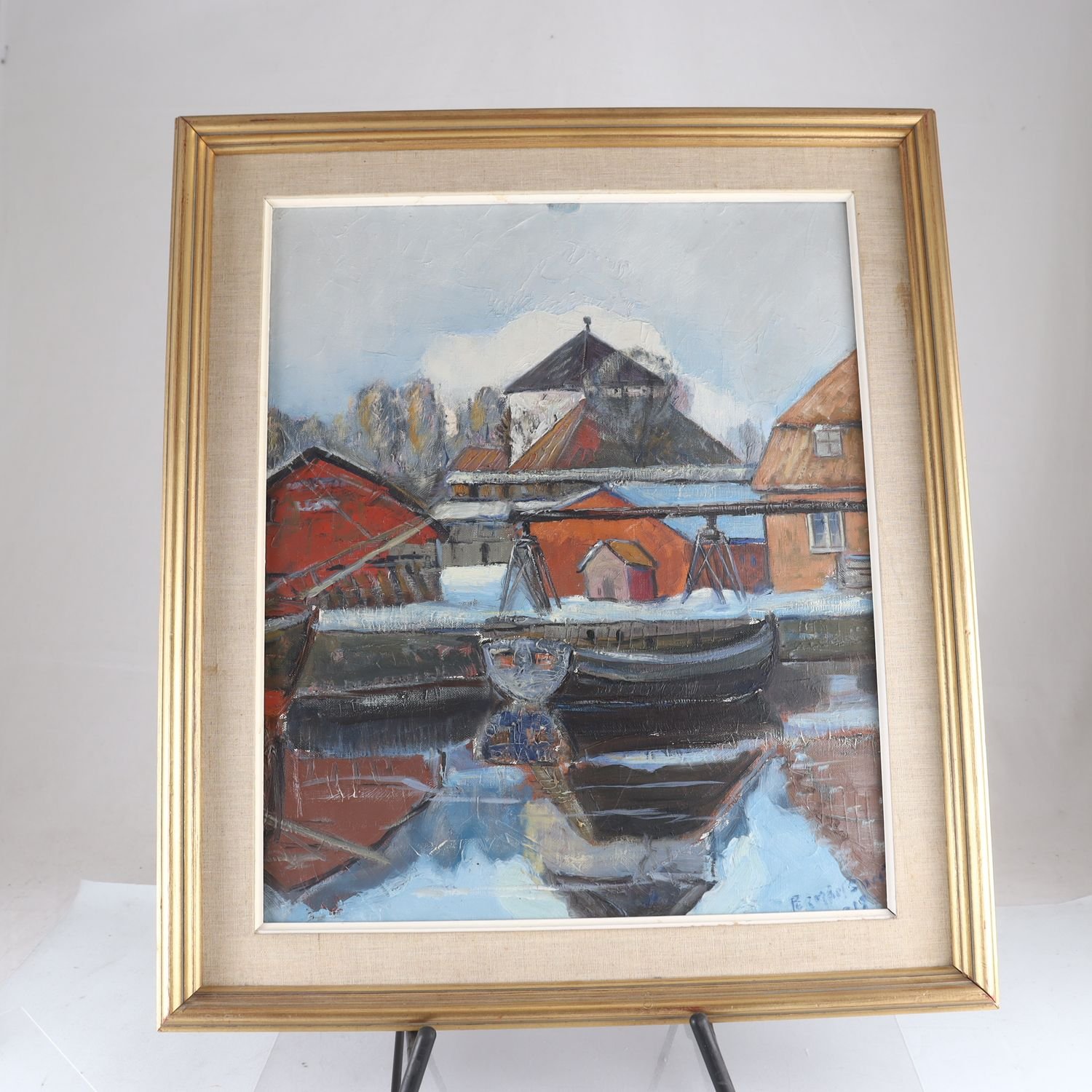 Olja på duk, Nyköpingshus, Per Månson, (1896-1949). Endast avhämtning.