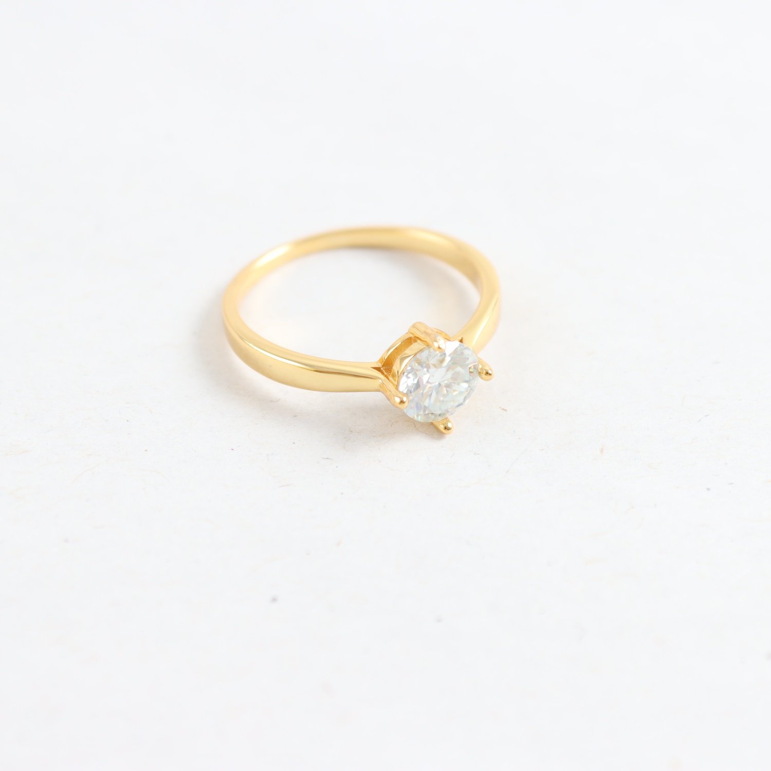 Ring, Förgyllt Silver, Sten, Brv: 2g