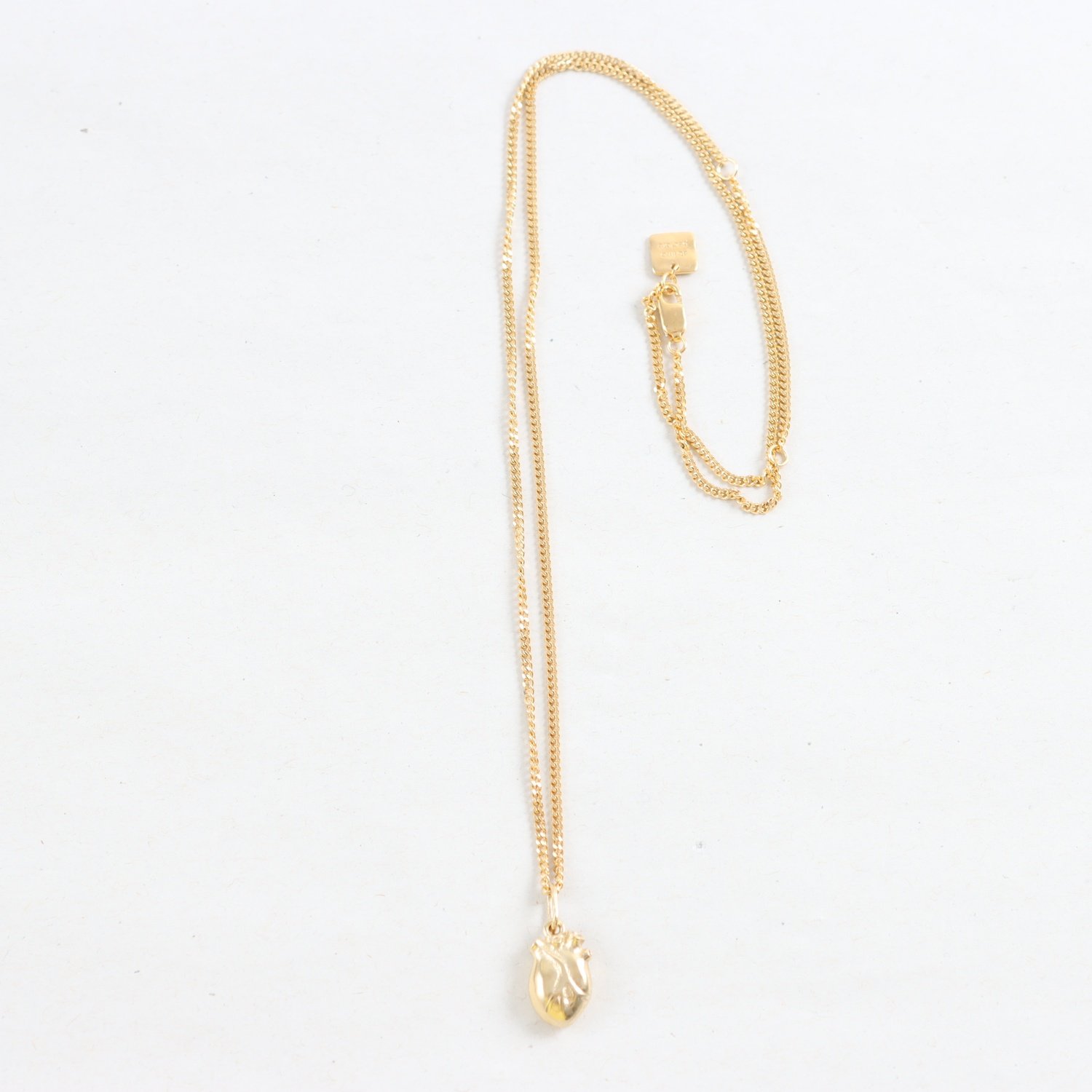 Halsband & Hänge, förgyllt silver, hjärta, Björg, Brv: 9,2g