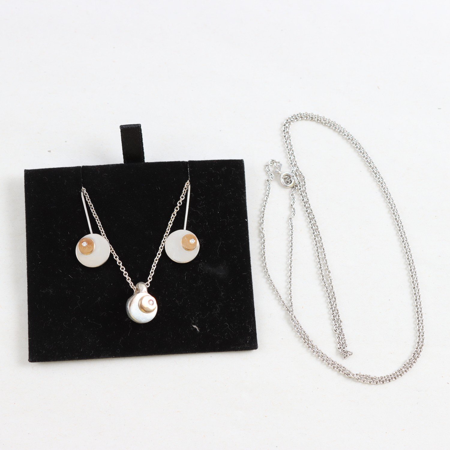 Smyckesset, Halsband & Hänge, Örhängen, Silver, Brv: 18,3g