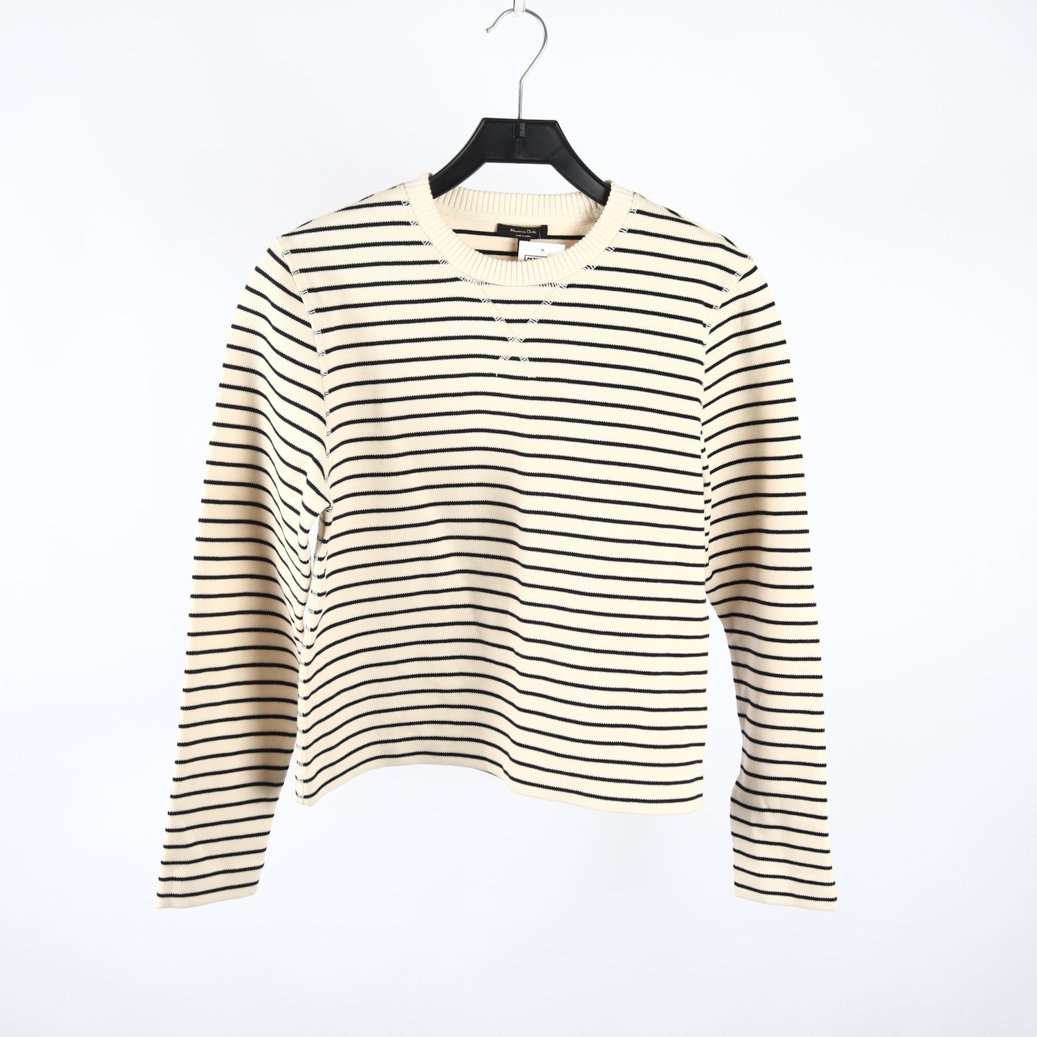 Tröja, Massimo Dutti, offwhite, svart, randig, stl. XS