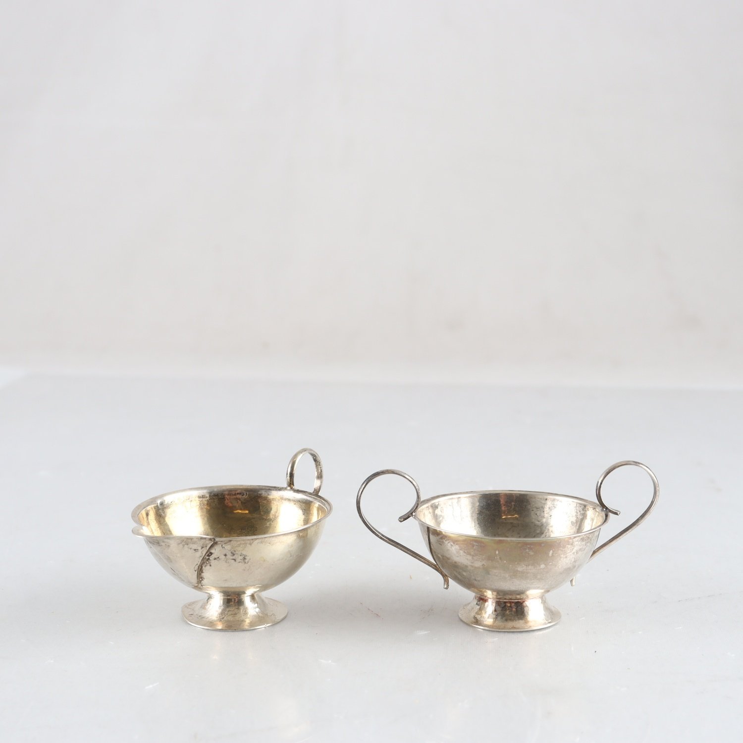 Kanna & skål, bolidensilver, Olsson, 2 st