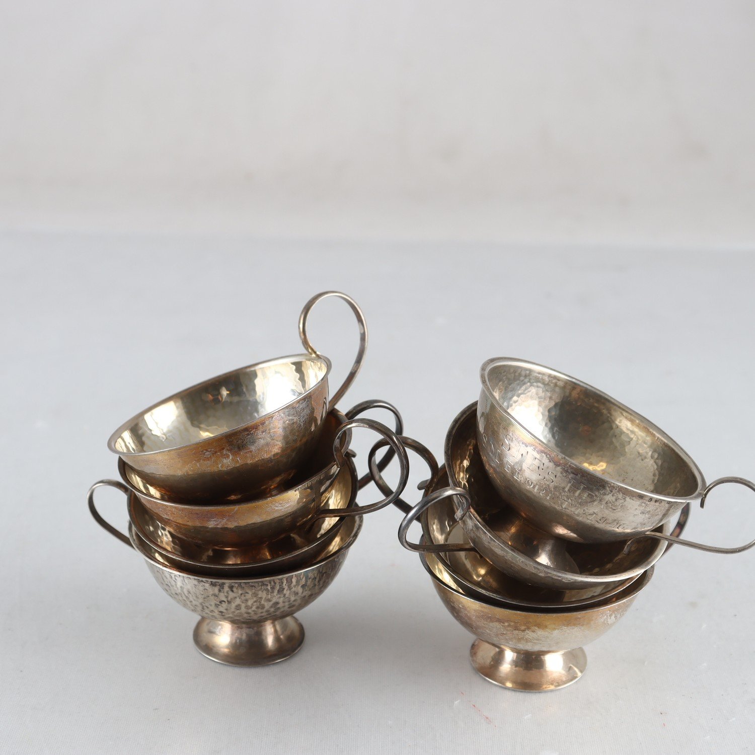 Punchkoppar, bolidensilver, kattfot, 8 st